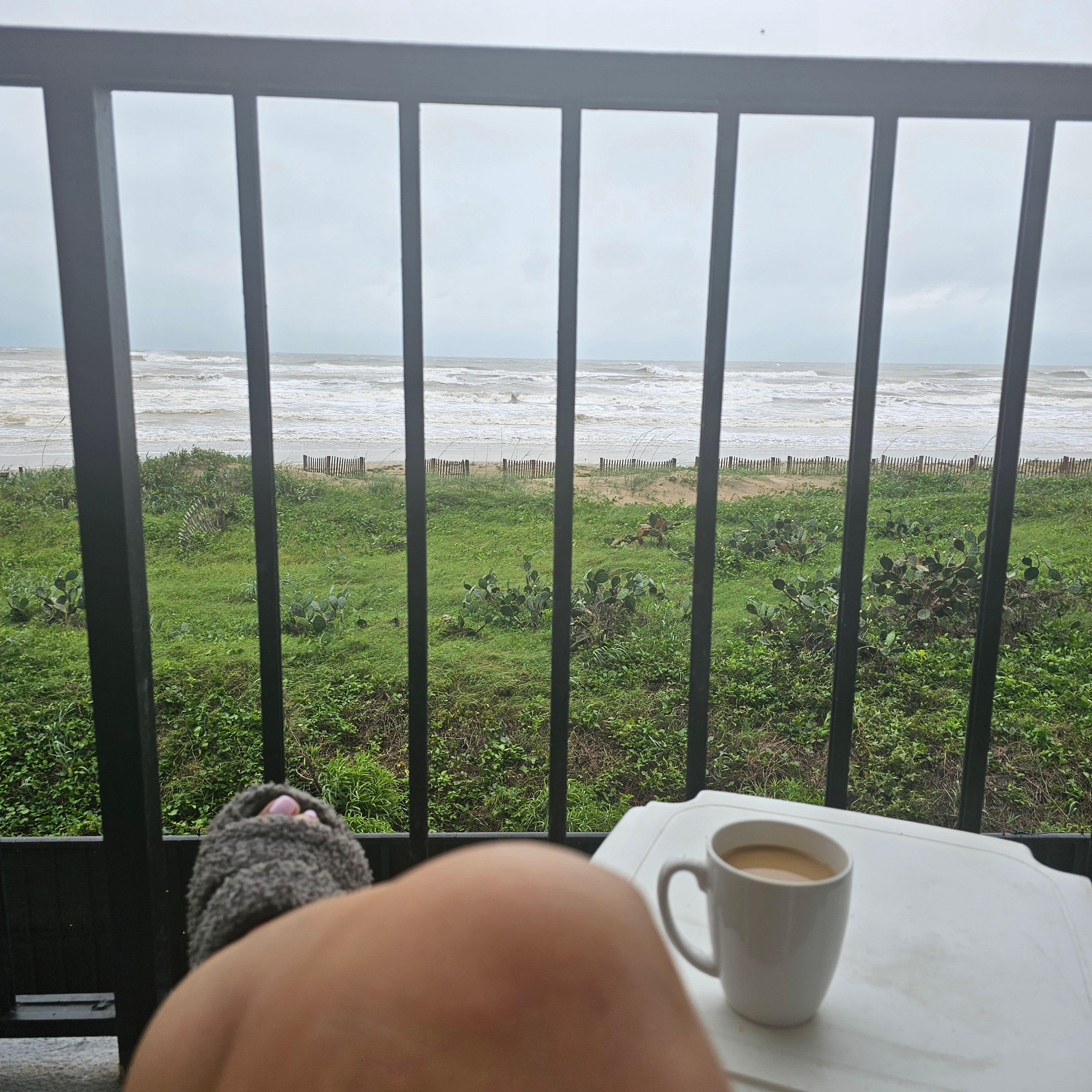Early morning coffee while listening to the waves. Nothing better 