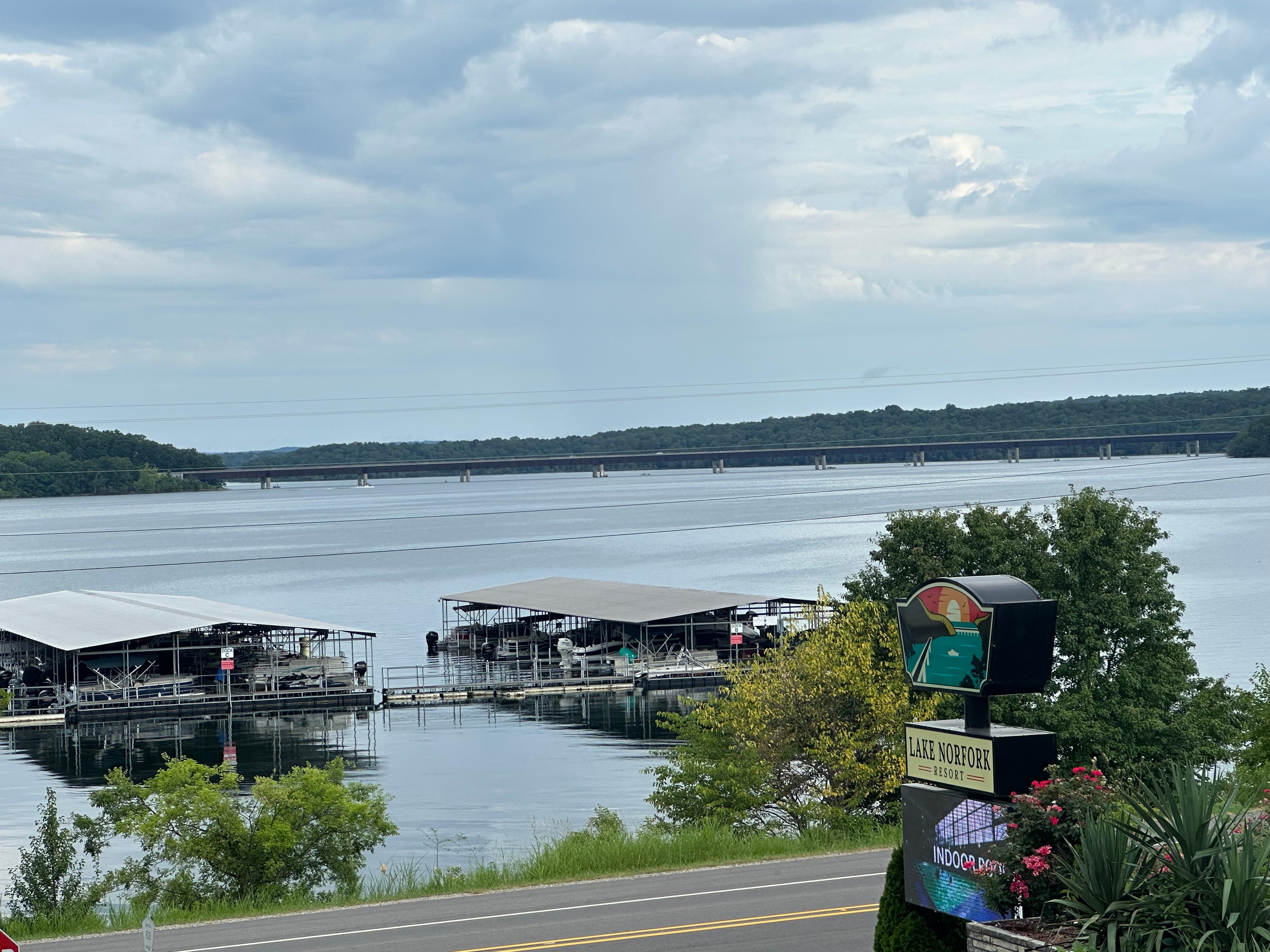 Lake view from the parking lot