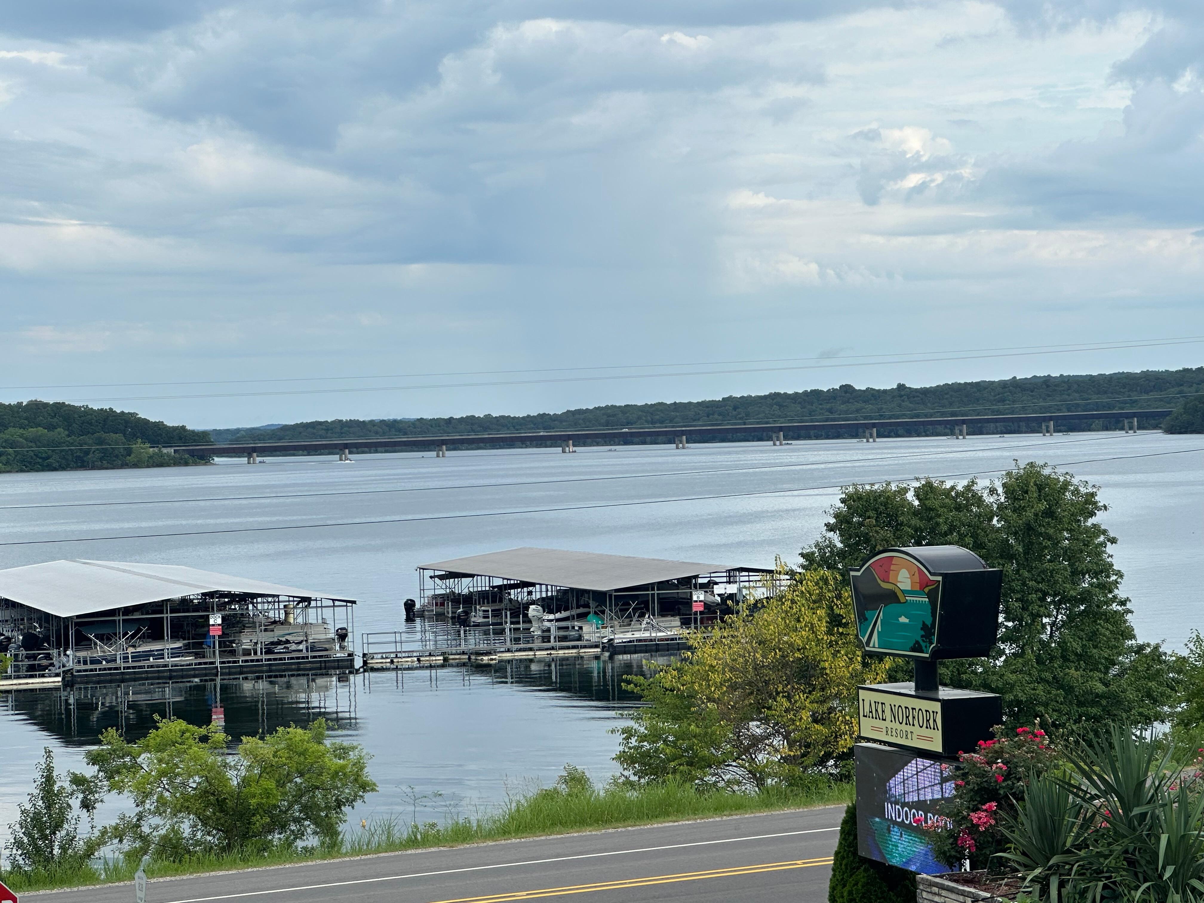 Lake view from the parking lot