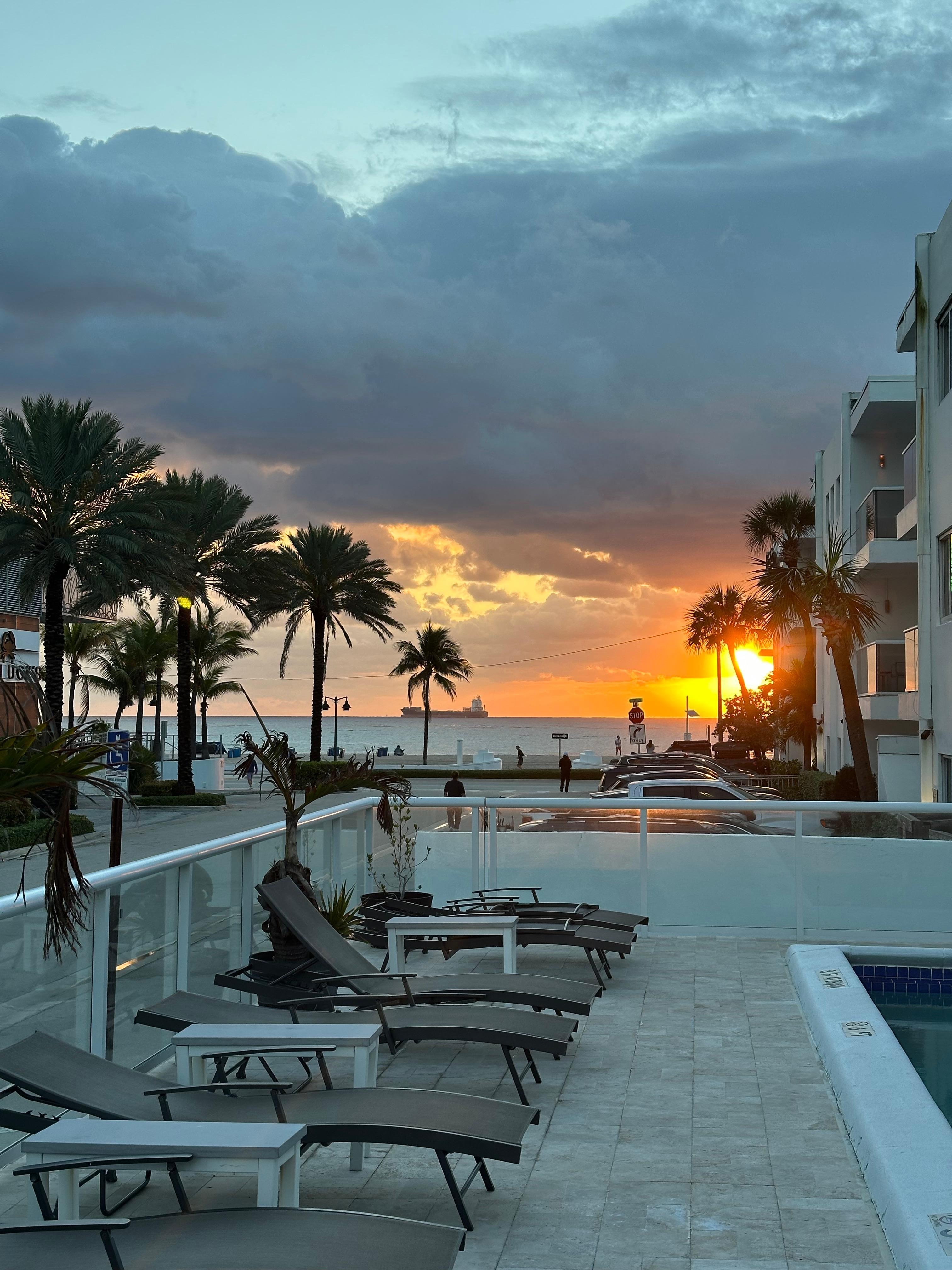 Sunrise from the breakfast table. 