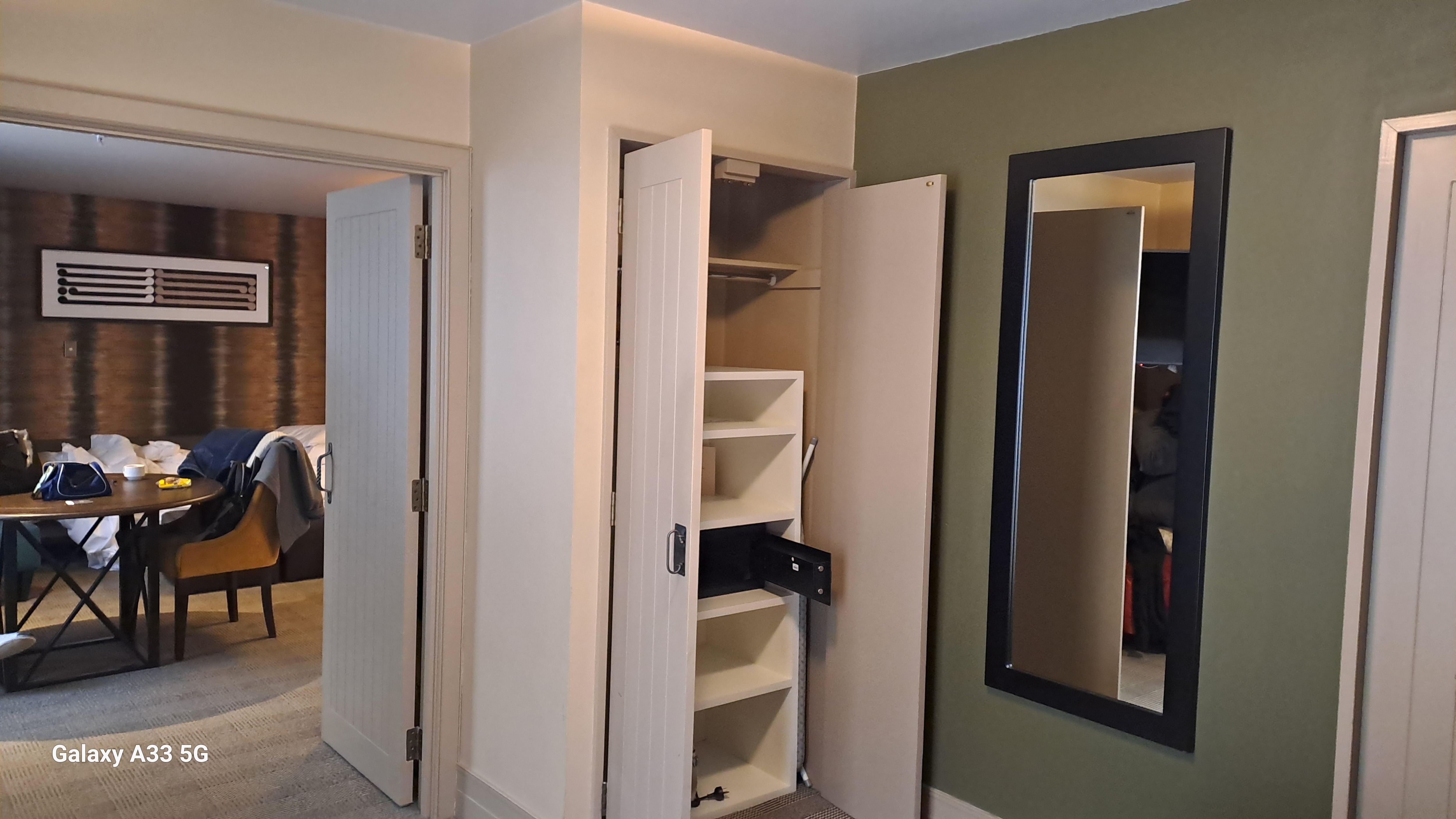 Alpine suite bedroom with safe