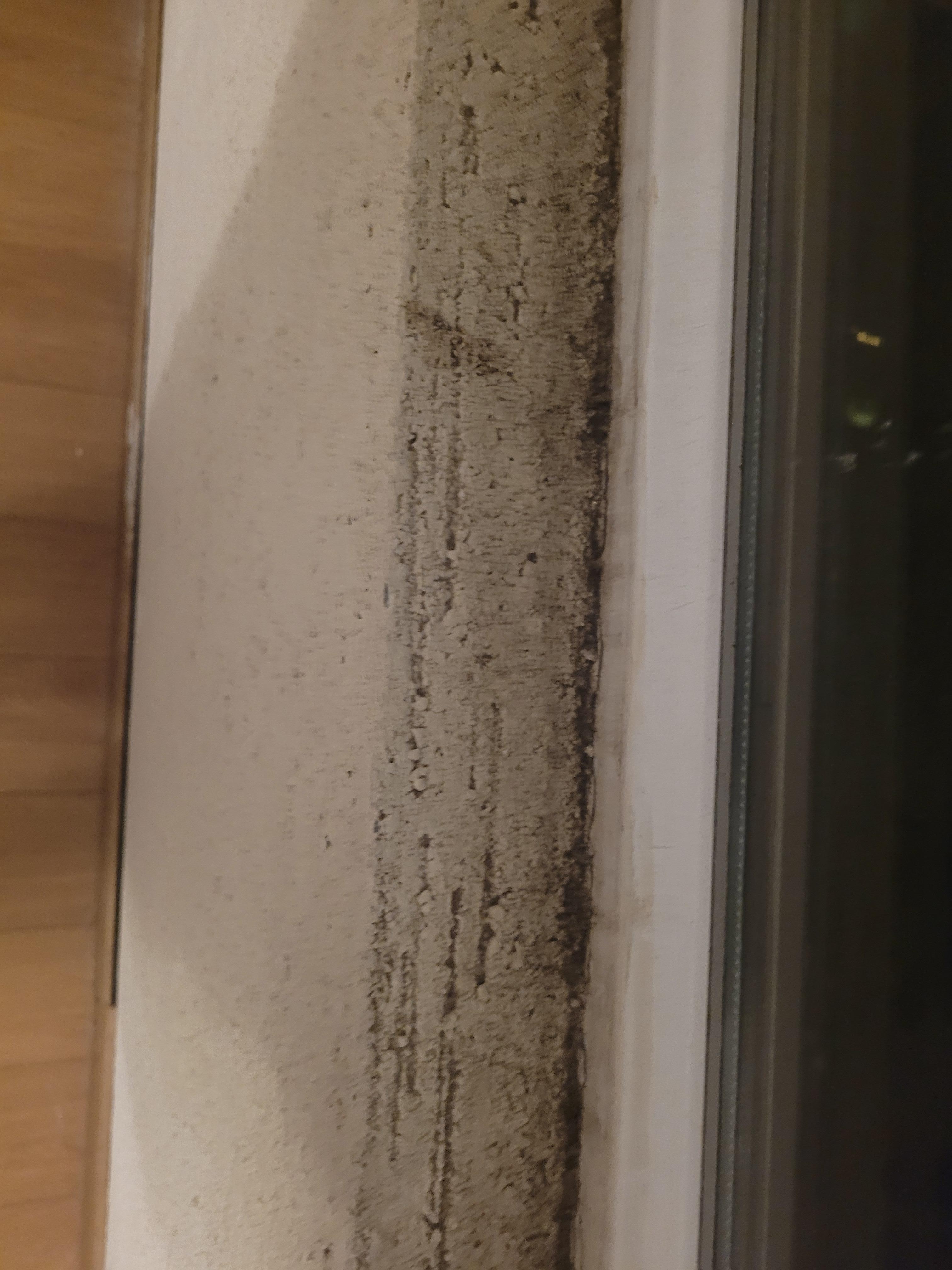Grime and dirt on the window sills