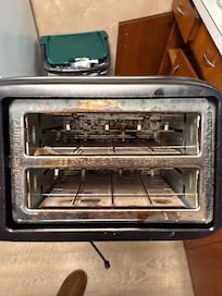 Dirty cookware and appliances.