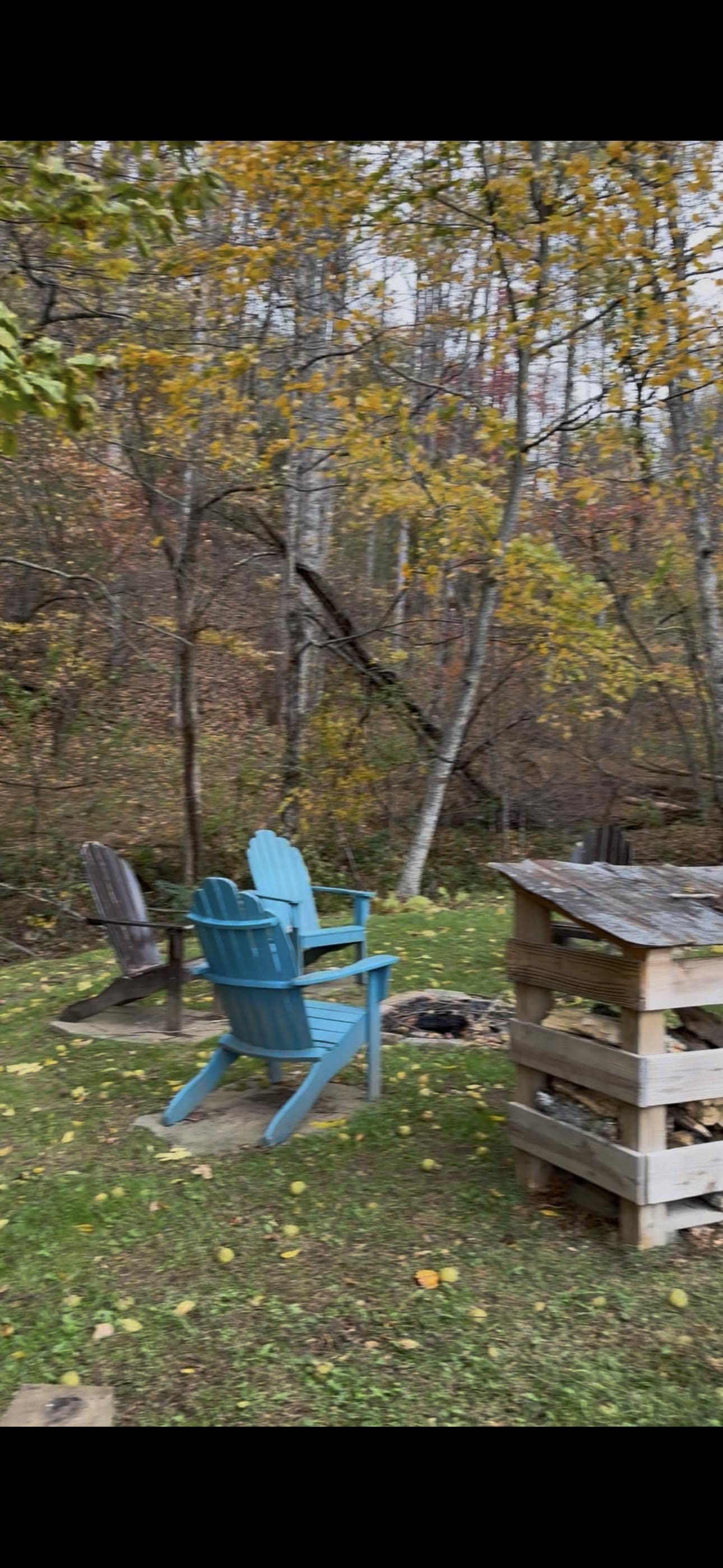 Fire pit by the creek