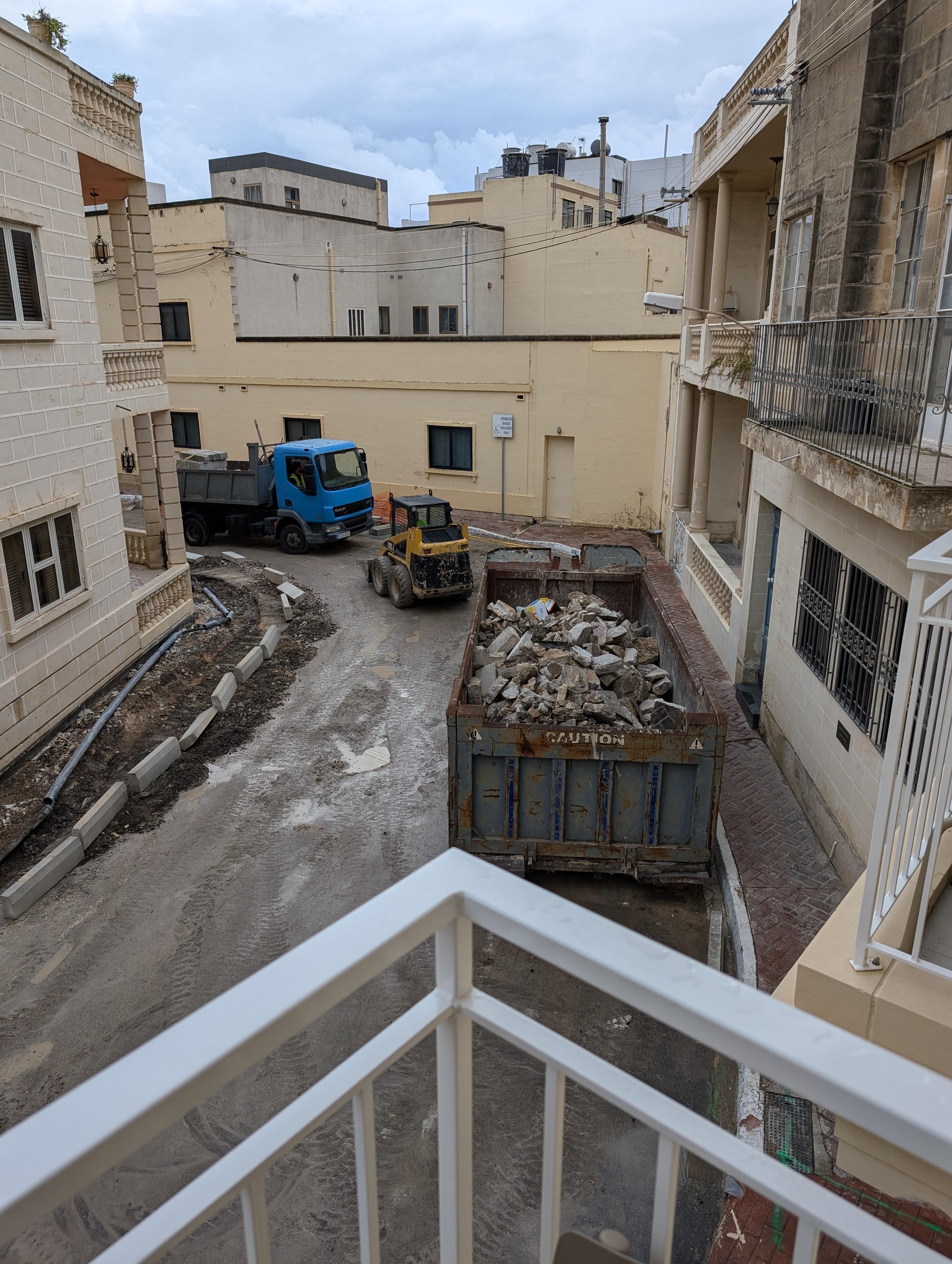 Construction outside our first room