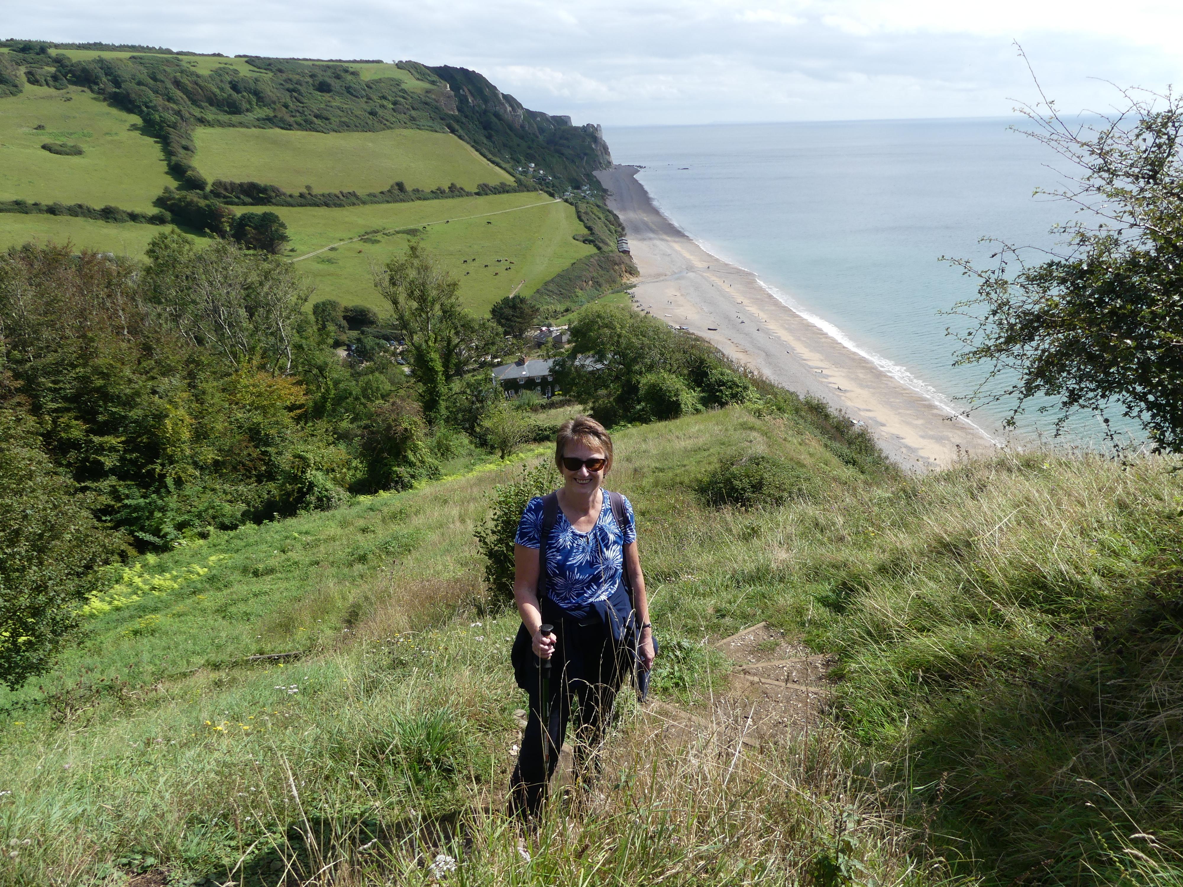 Branscombe Beach from 300 feet up West Cliff