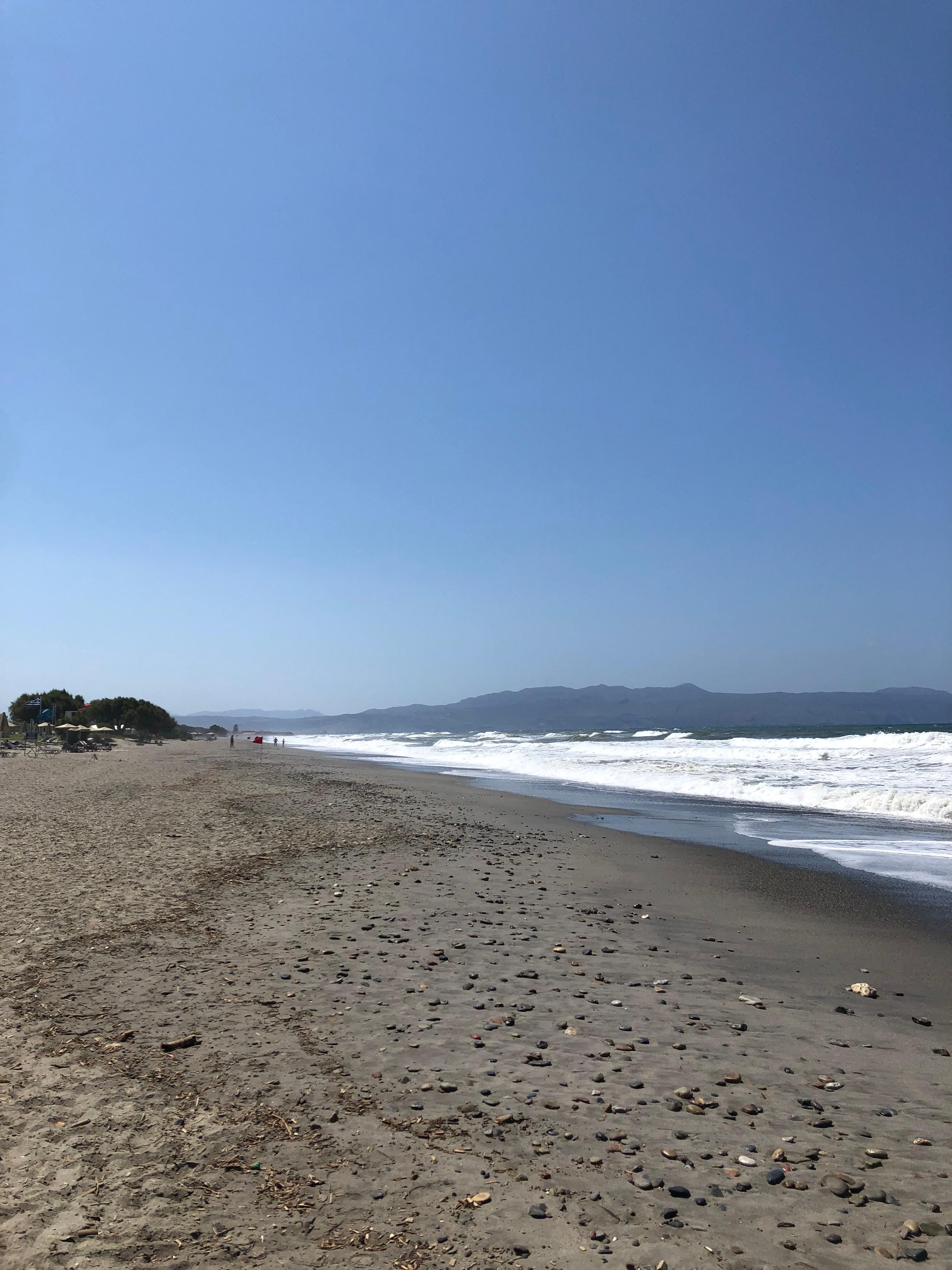 Beach view, this is the sandy area accessible by turning right on the local beach and walking a few mins 