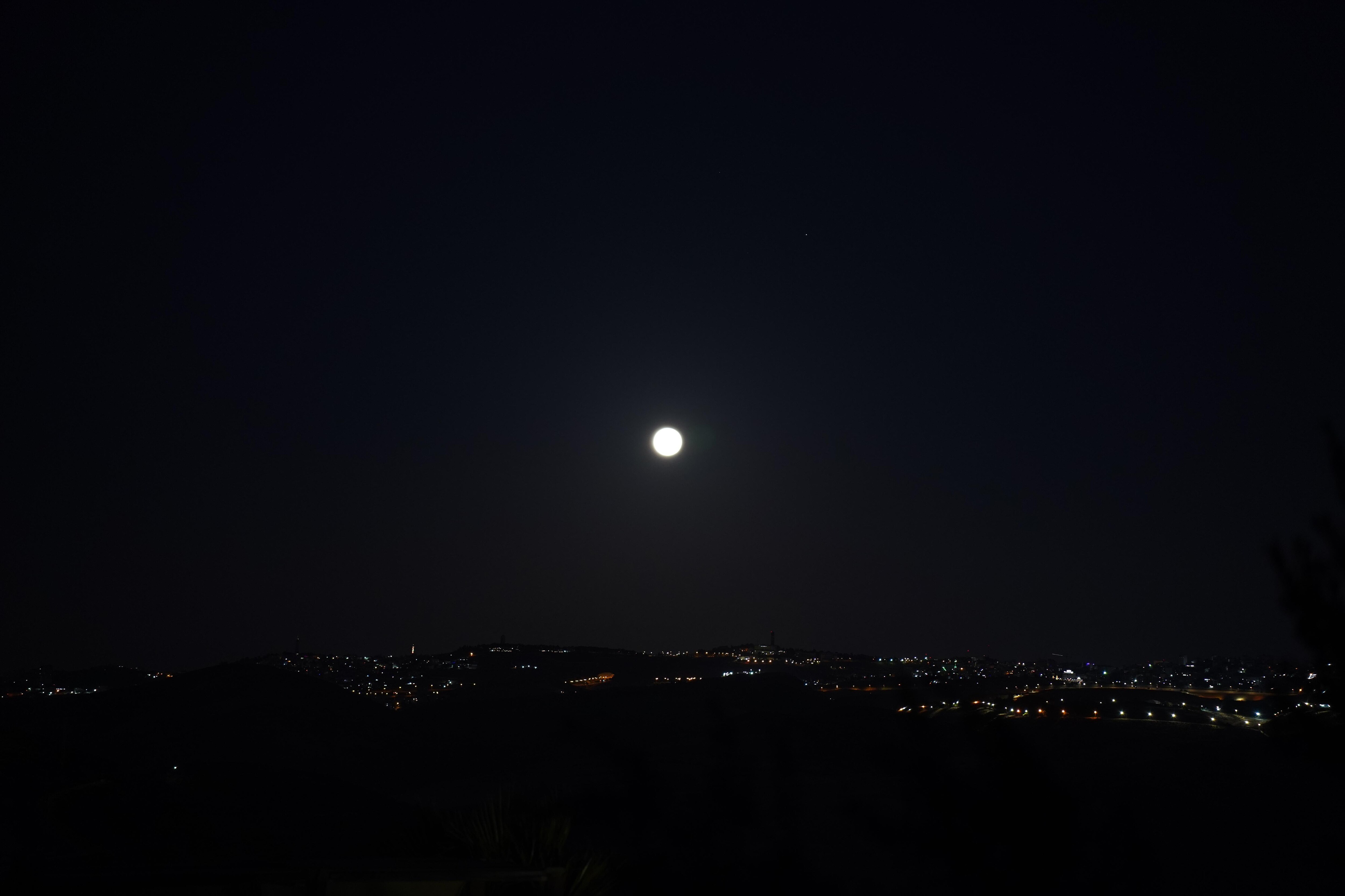 Moon set over the hills