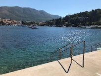Udsigt fra hotellets private strand