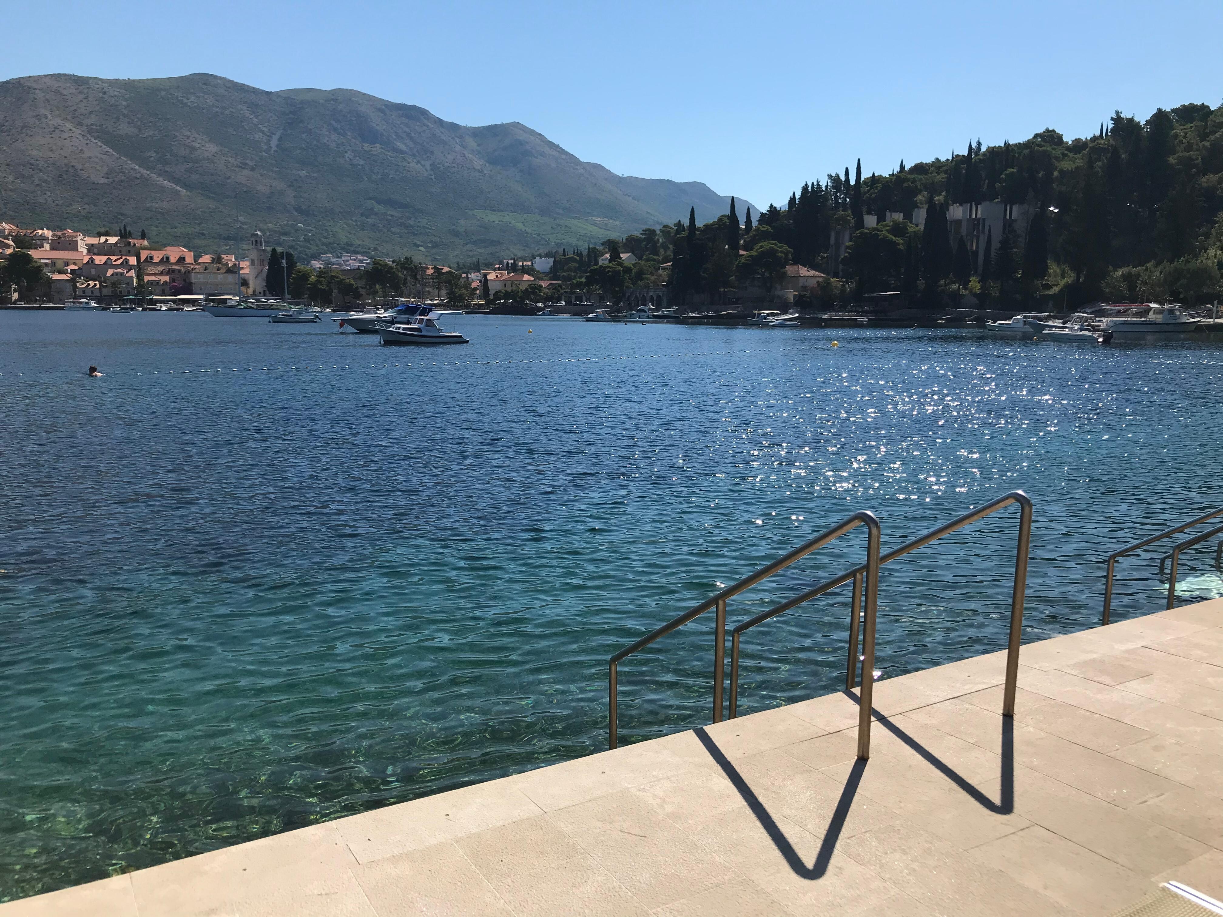 Udsigt fra hotellets private strand
