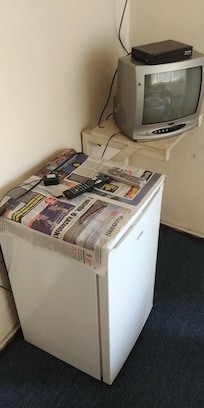 the fridge and the TV