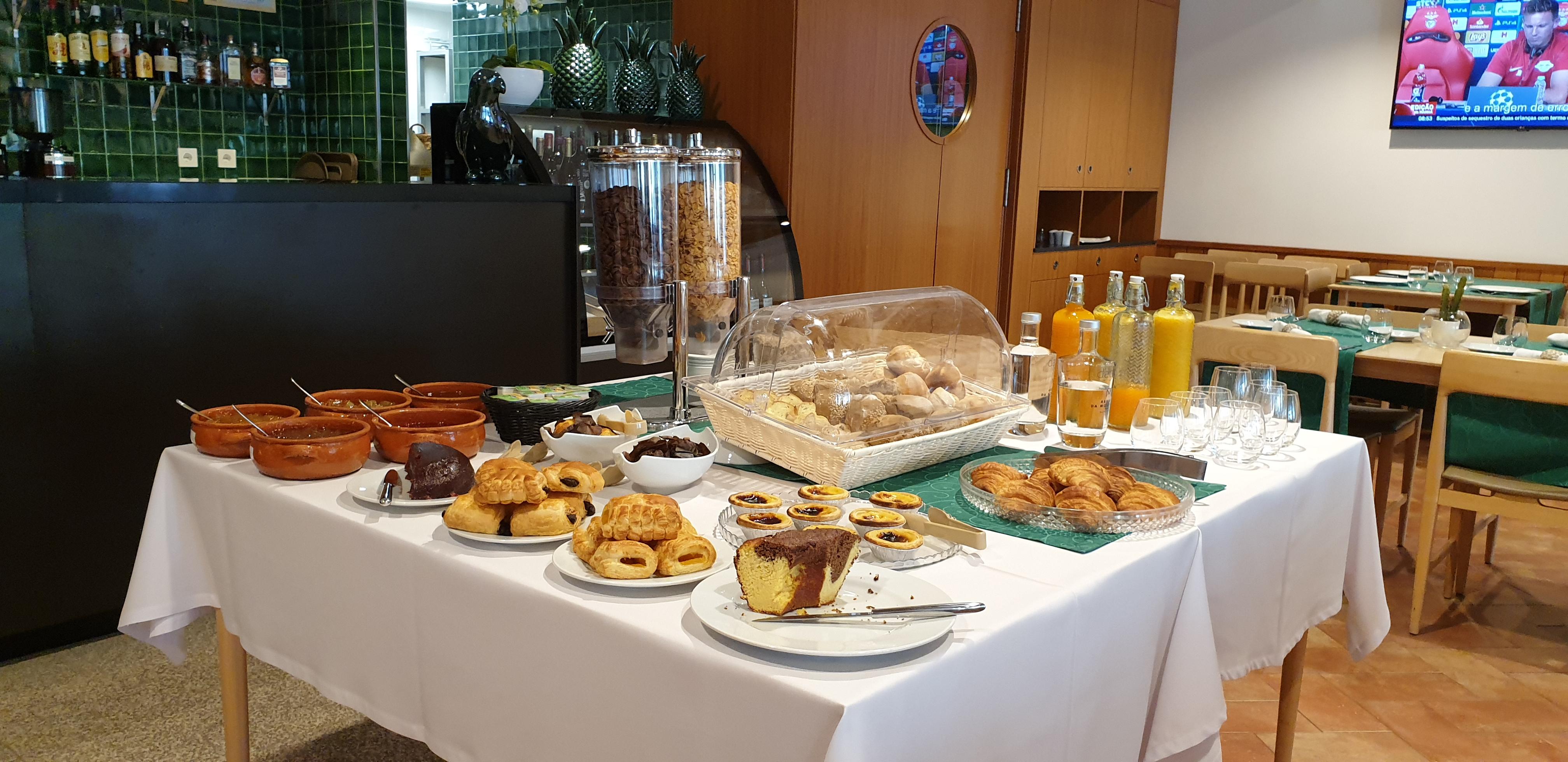 Breakfast bread selection.