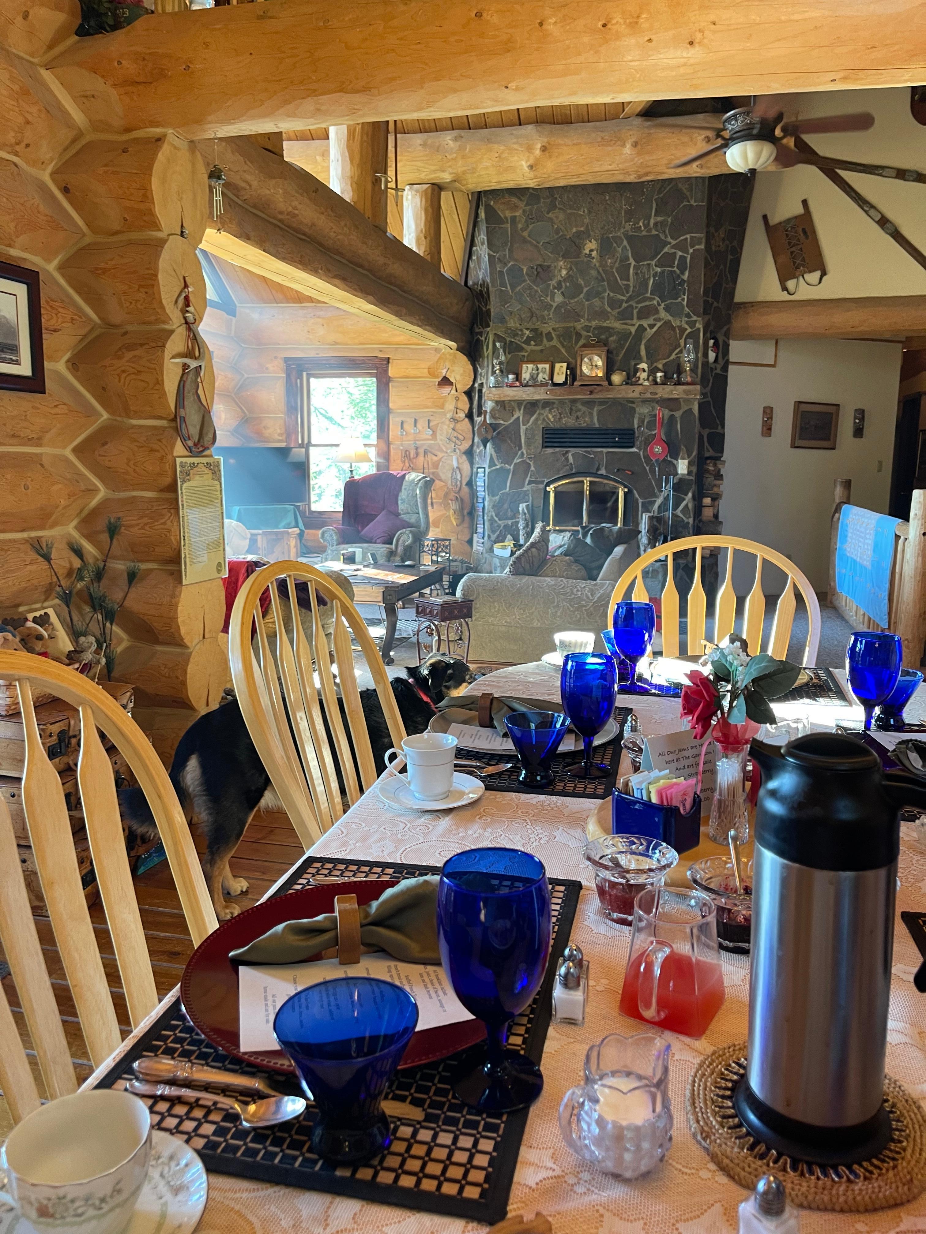 Breakfast table and family room