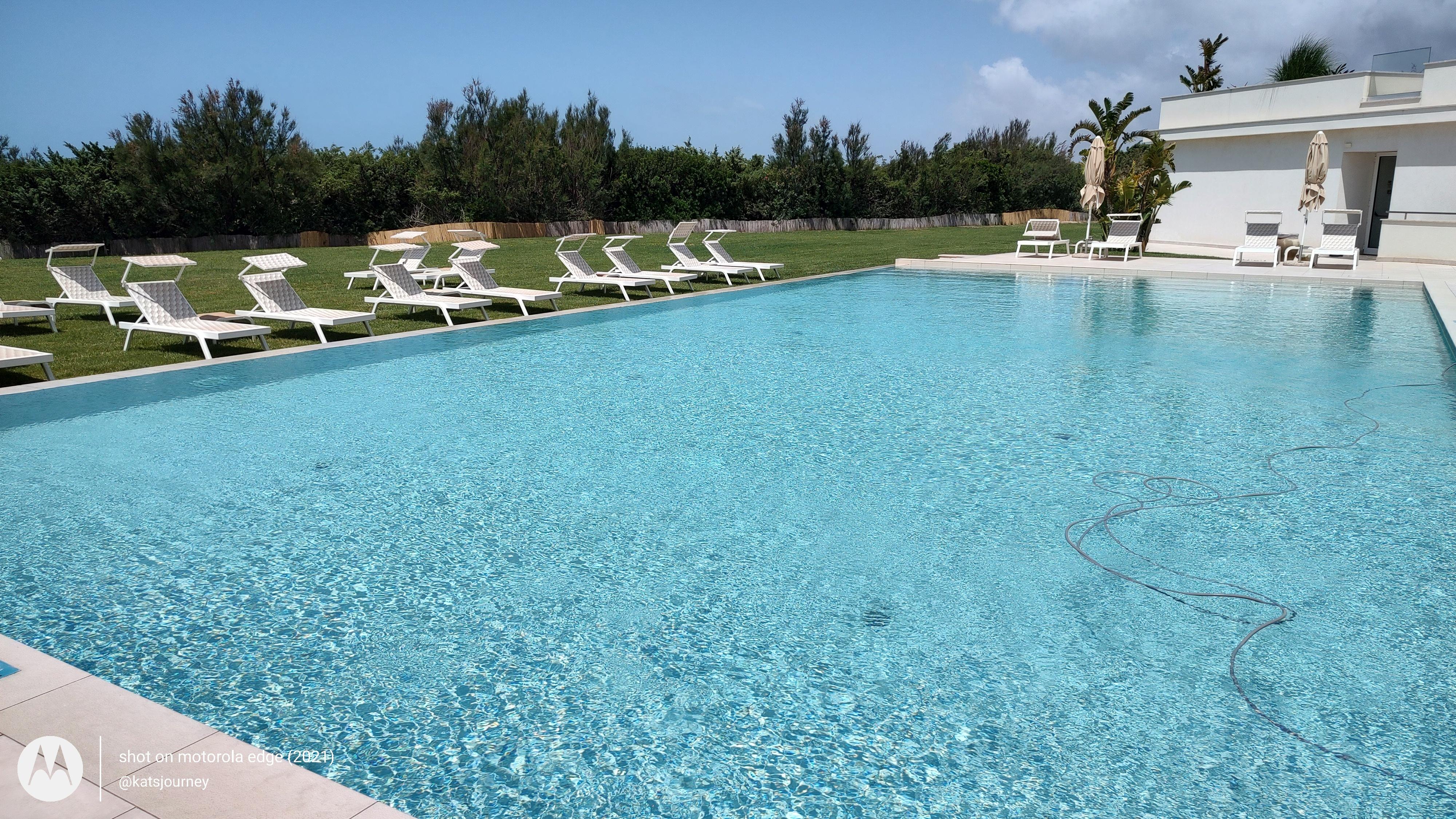 The pool is huge and spectacularly clean. 