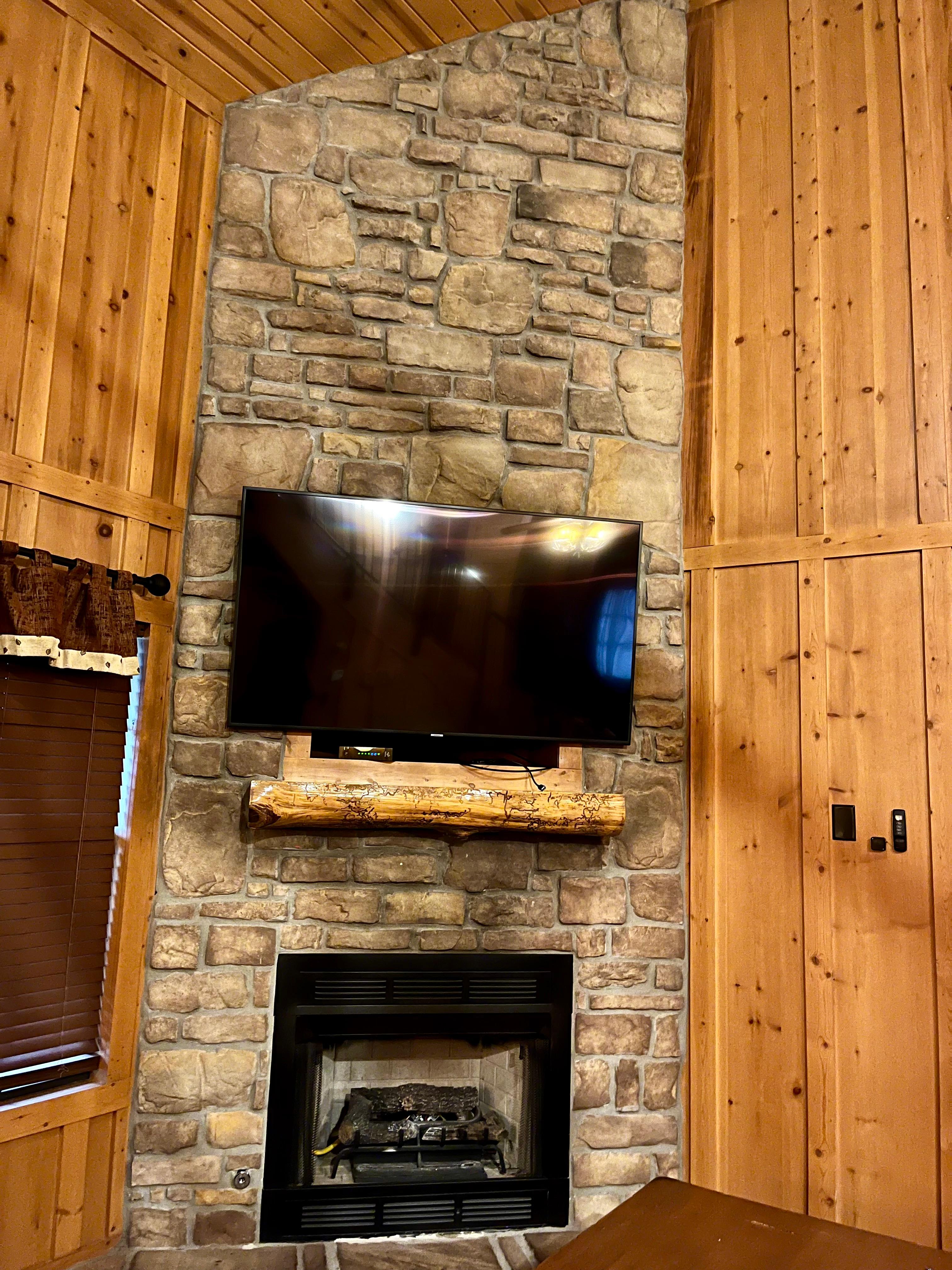 Fireplace and TV