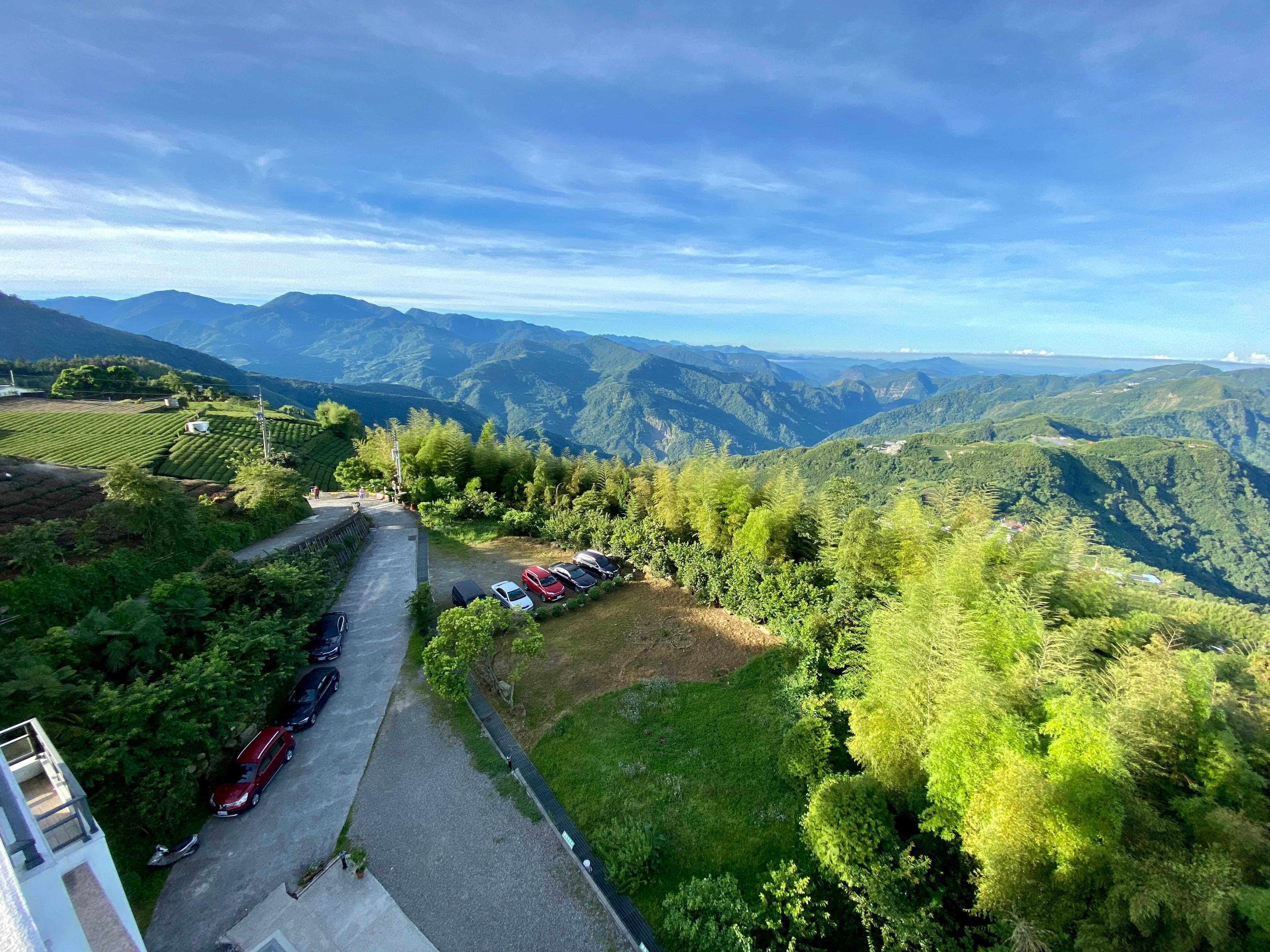 Morning view from the roof-top balcony.