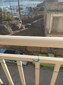 Balcony overlooking passageway