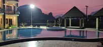 Evening pool & mountain view