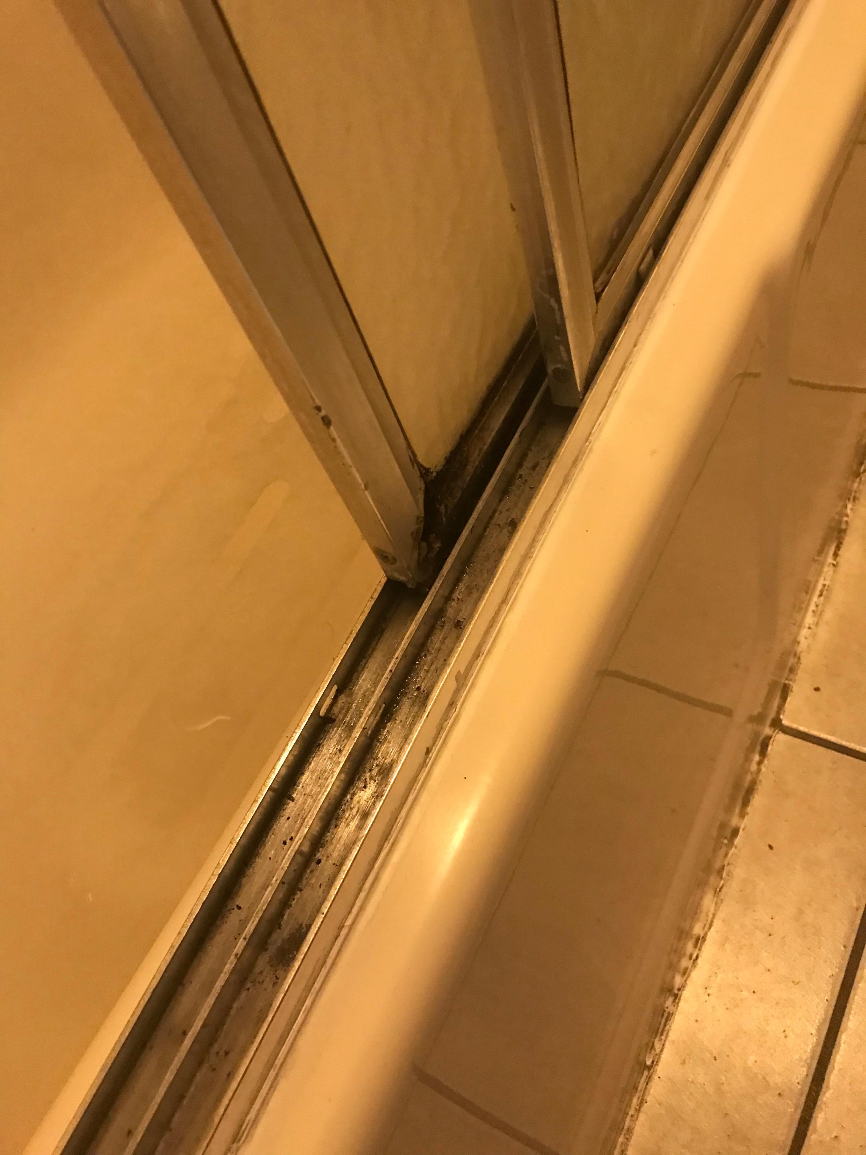 Mold in tub sliding door channel 