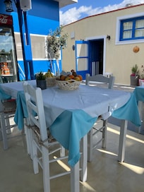 The dining space.