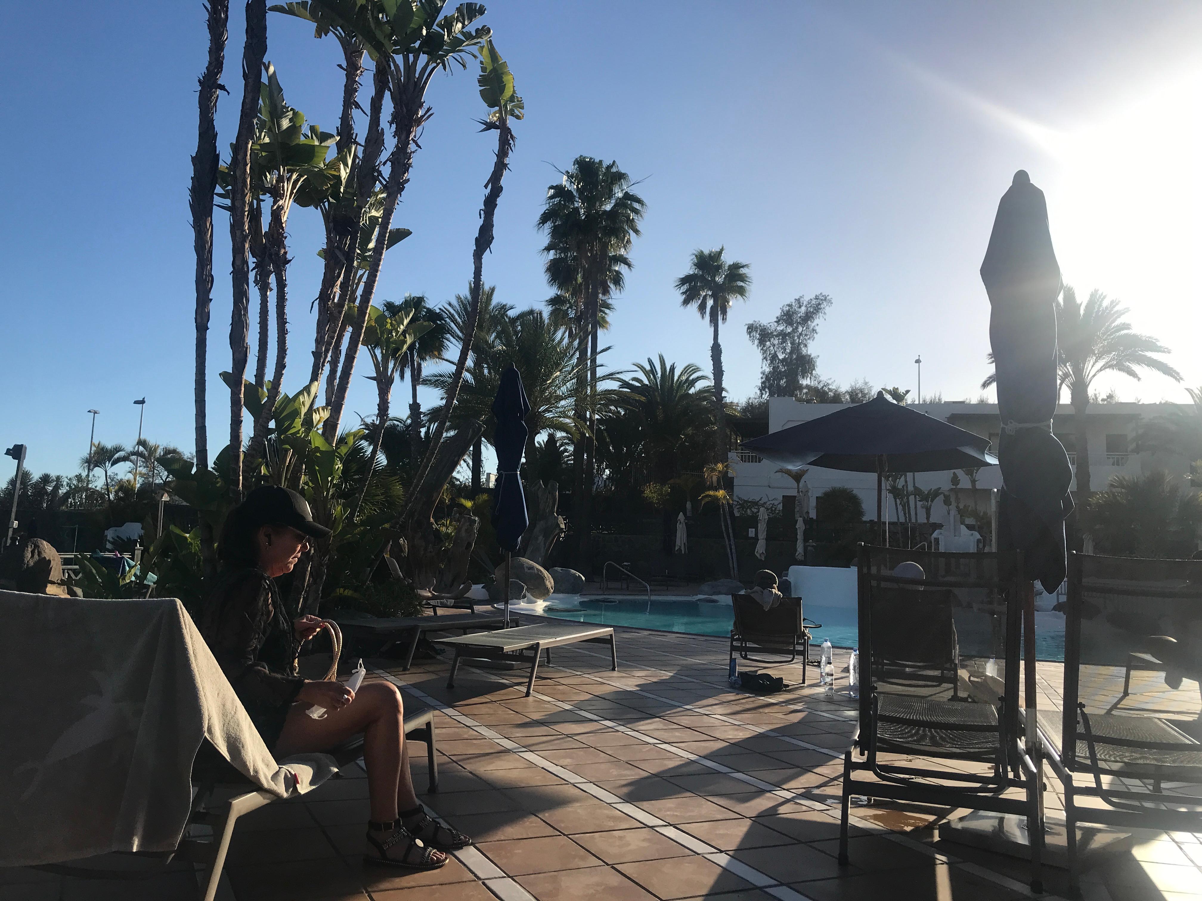 Evening time by the pool