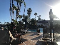 Evening time by the pool