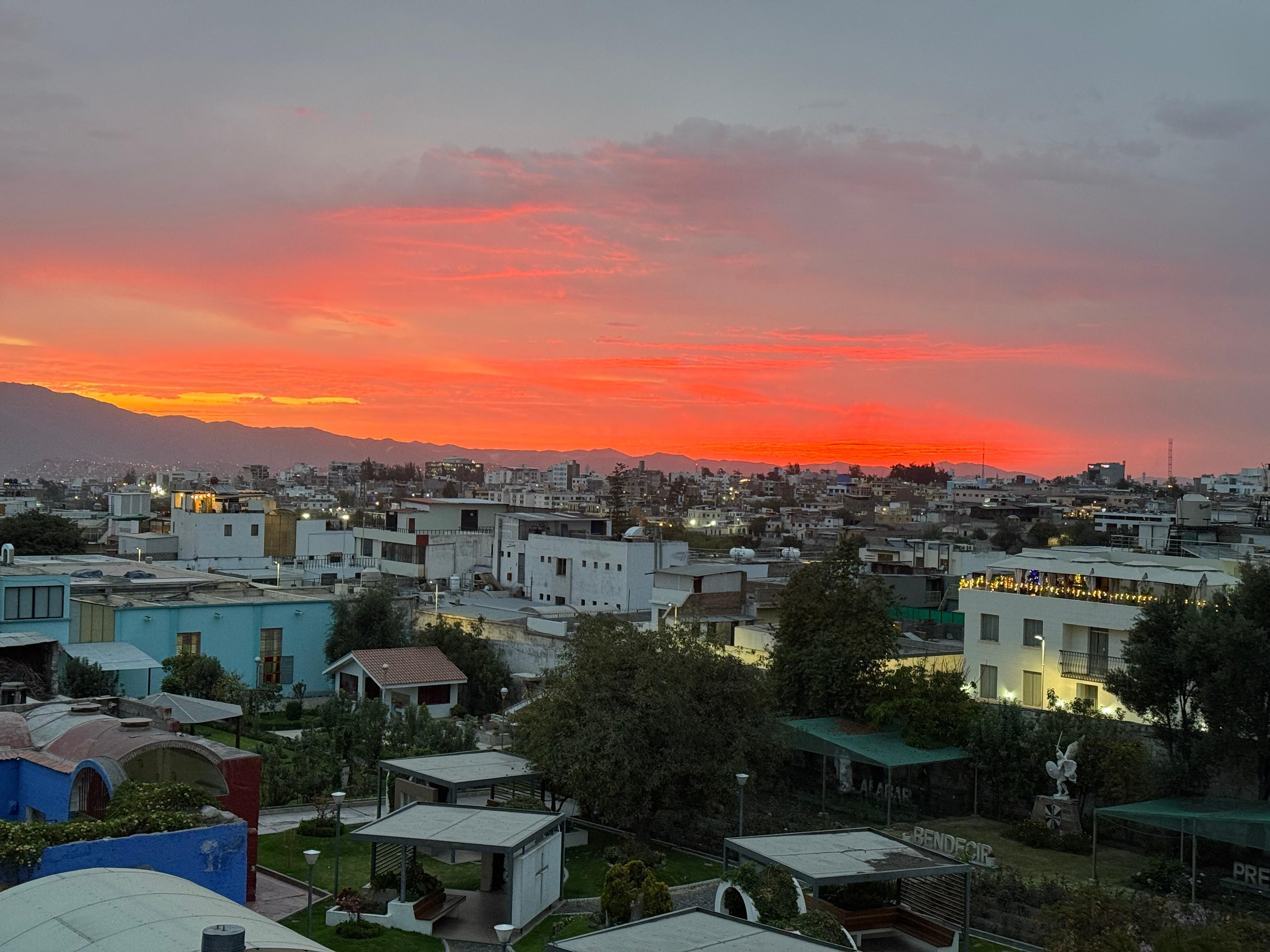 The view from restaurant during sunset