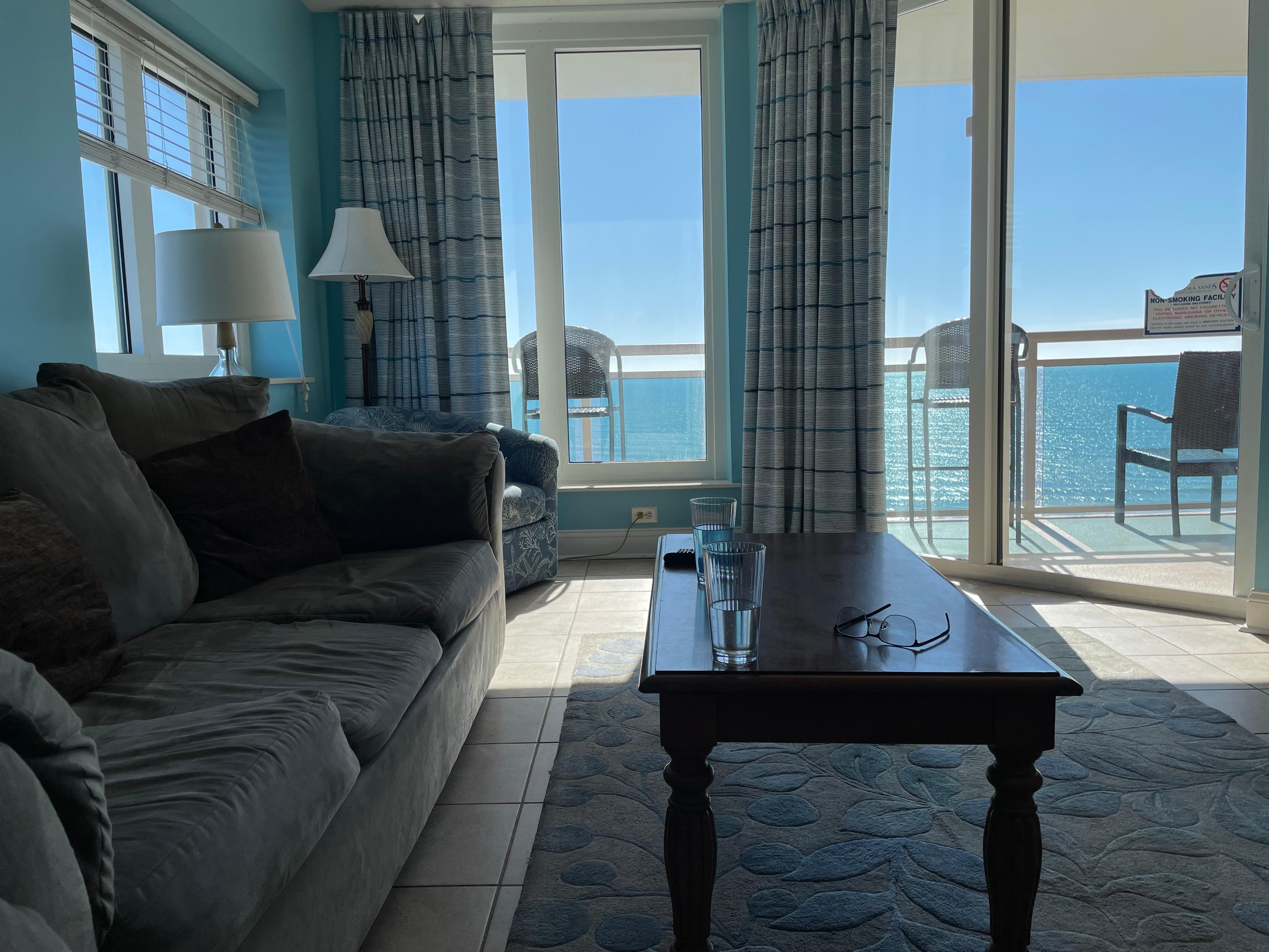 Ocean can be seen throughout the condo