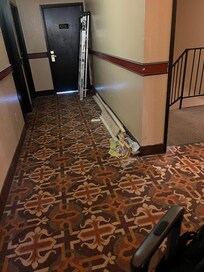 Construction debris outside room