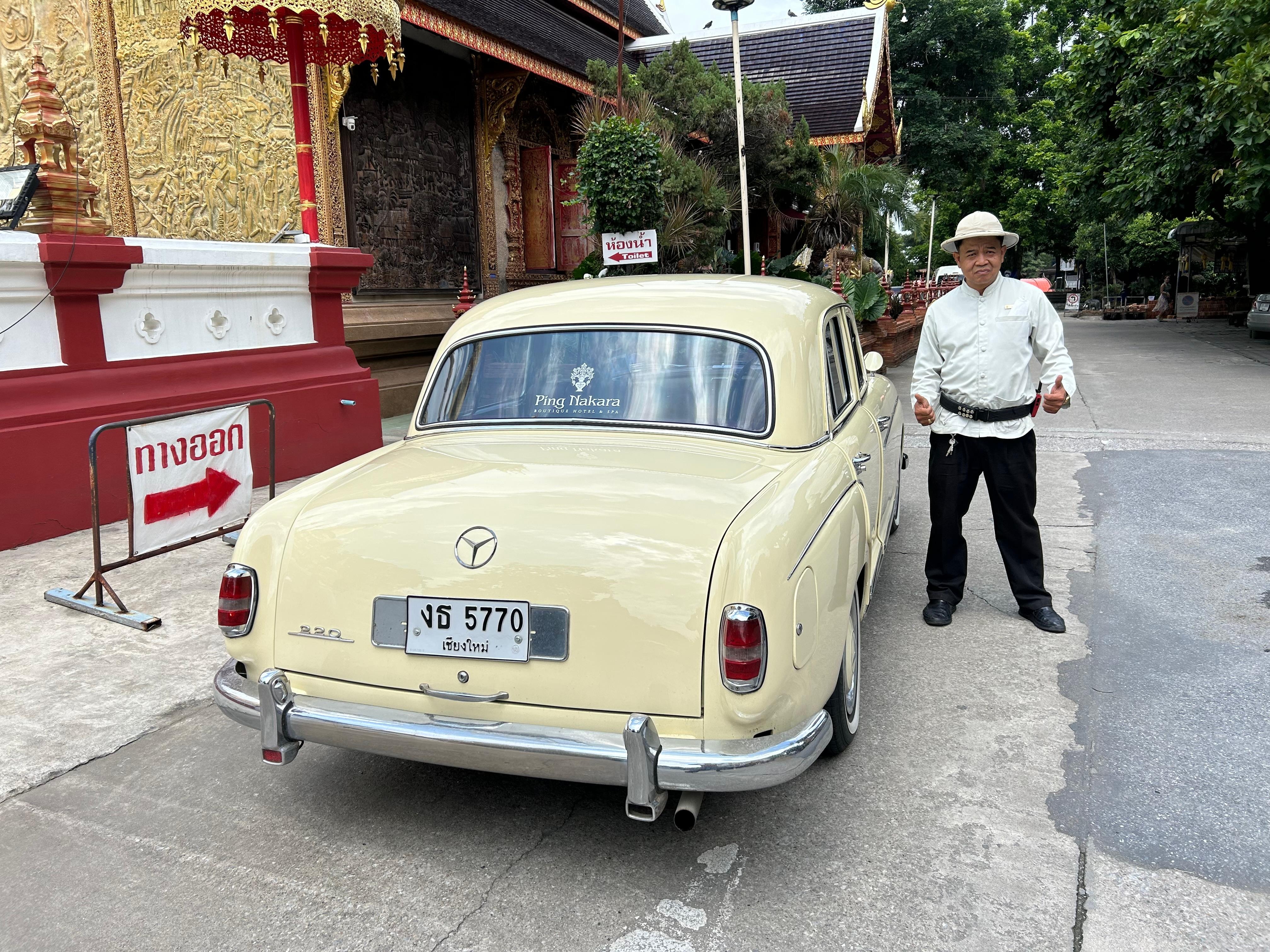 Hotel car and driver.