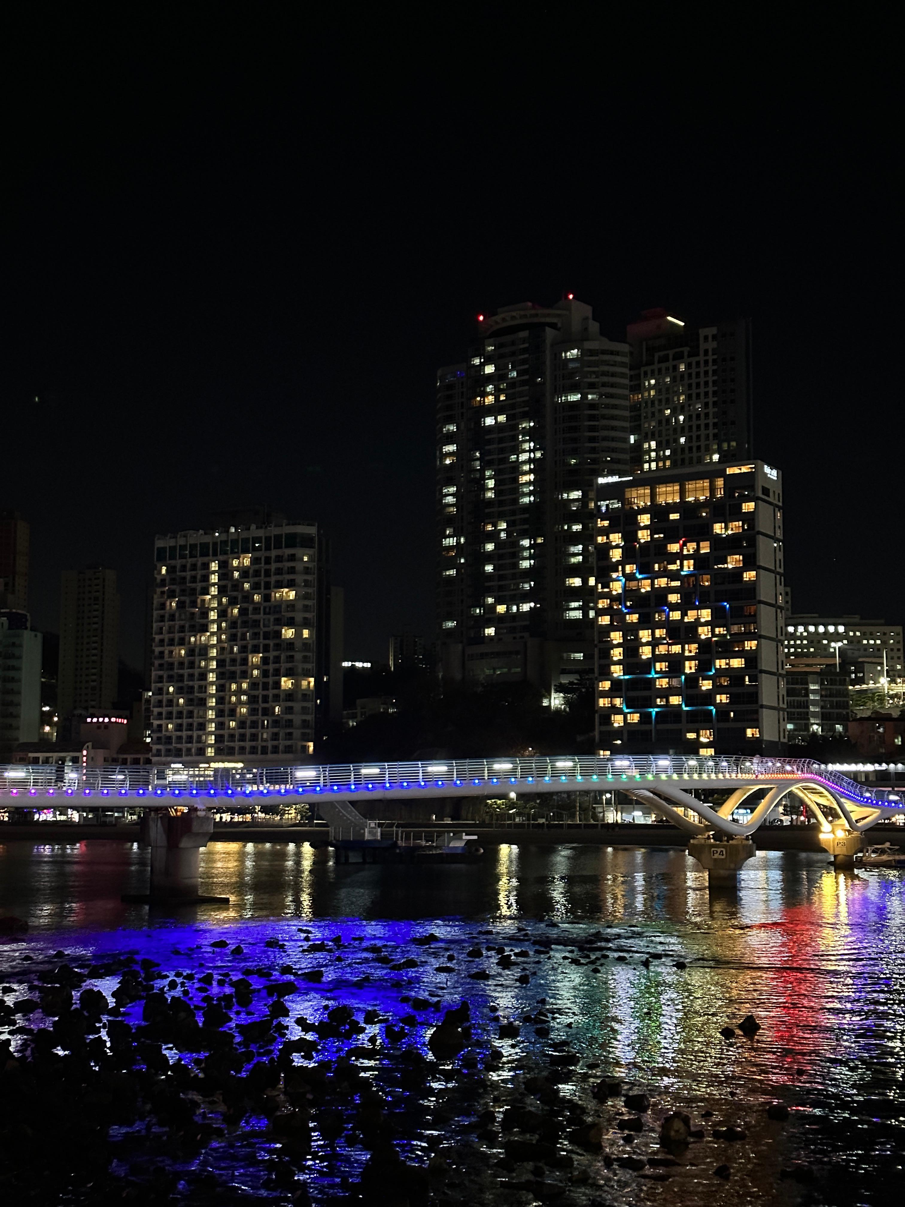 Songdo beach at night