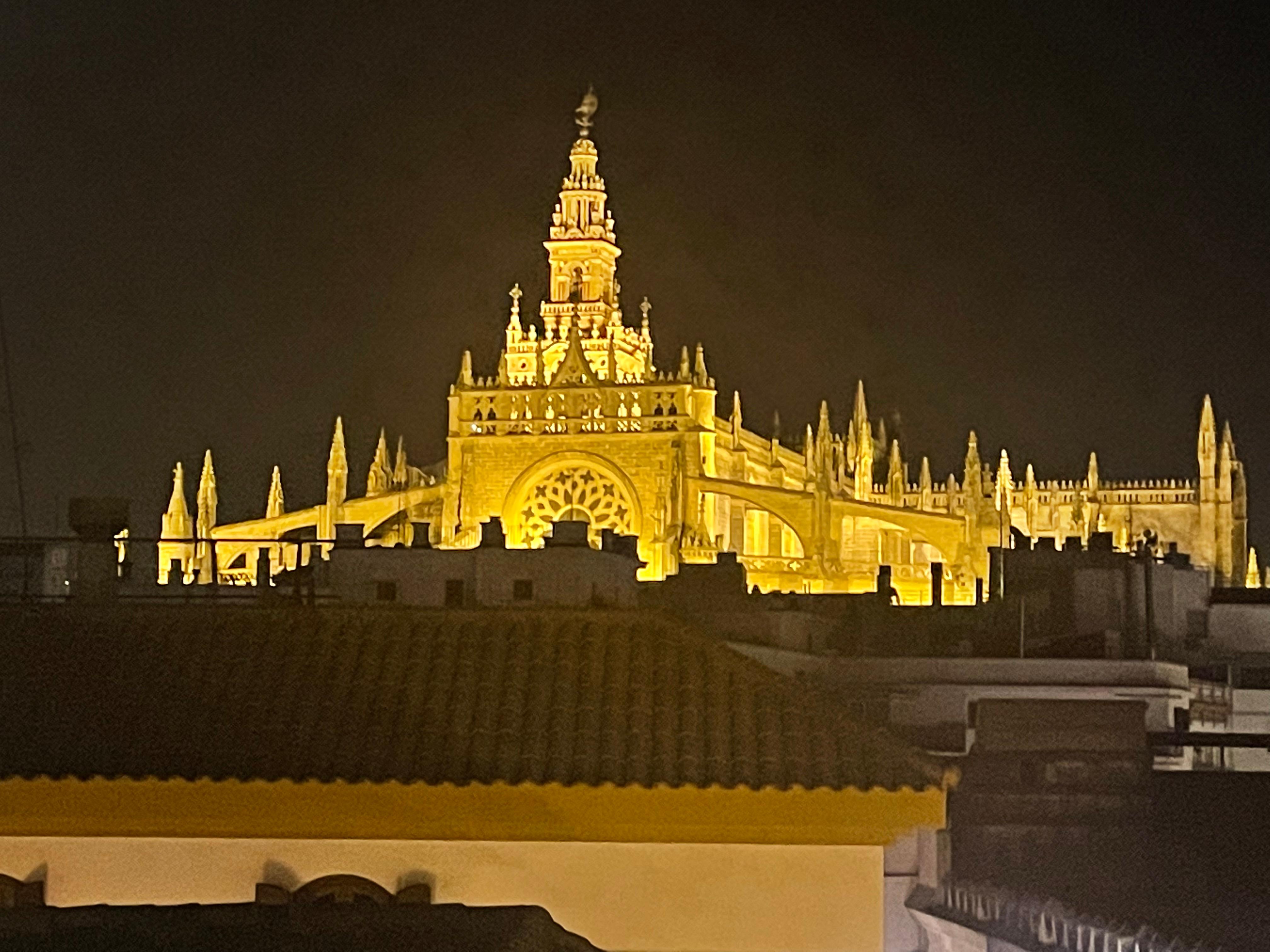 View of cathedral from the roof top bar