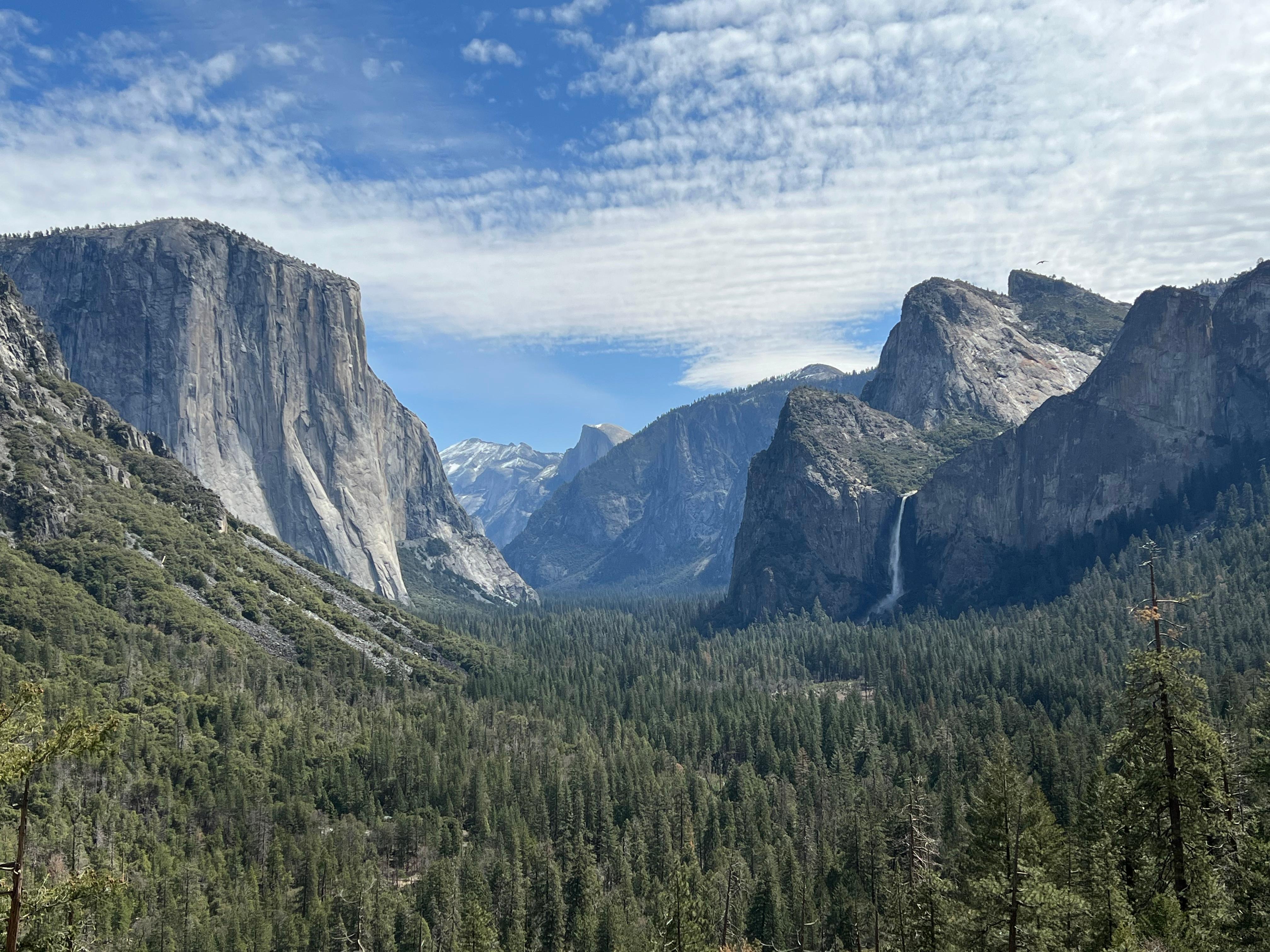 Yosemite valley from tunnel view. 