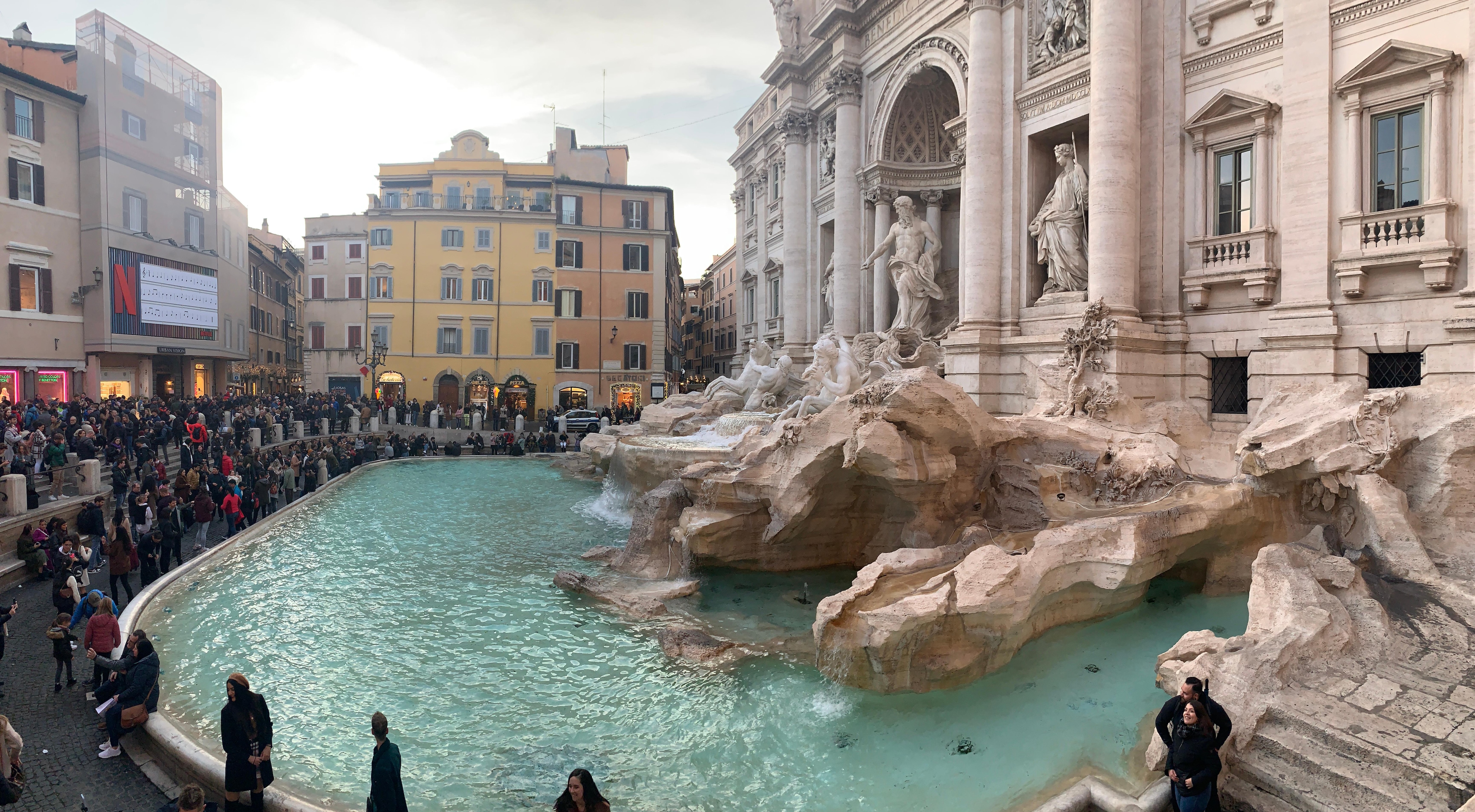 The day before the Fountain was empty ! Good job we called back - looks better with water !