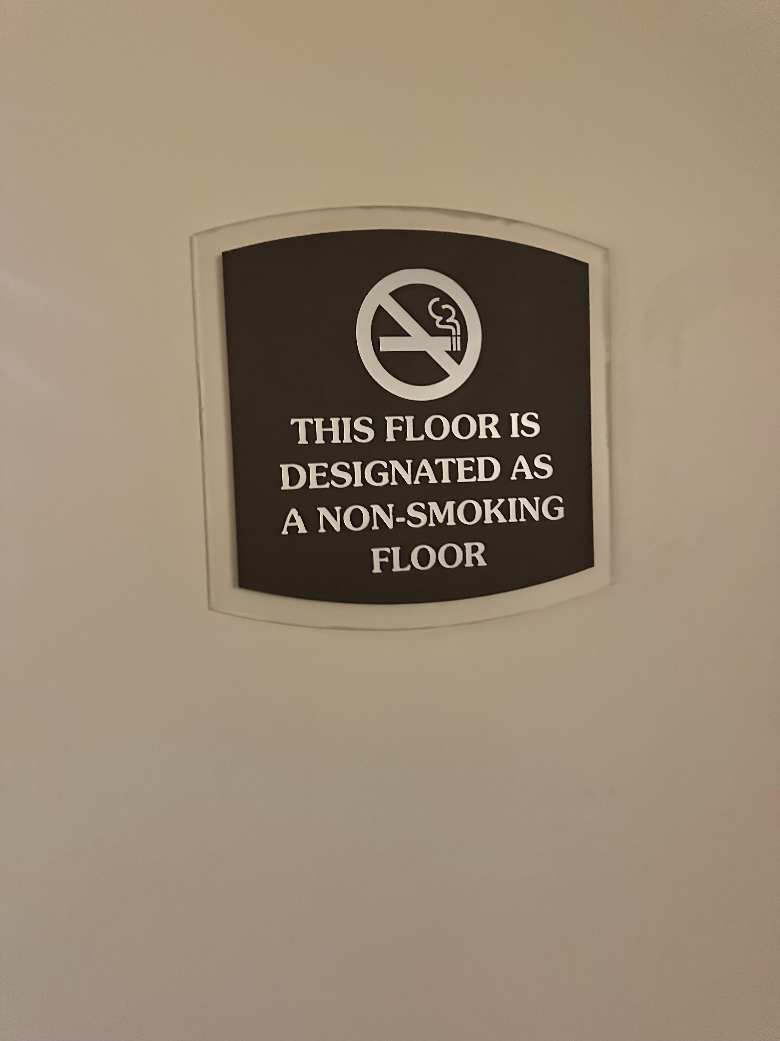 Clear signs listed as non smoking