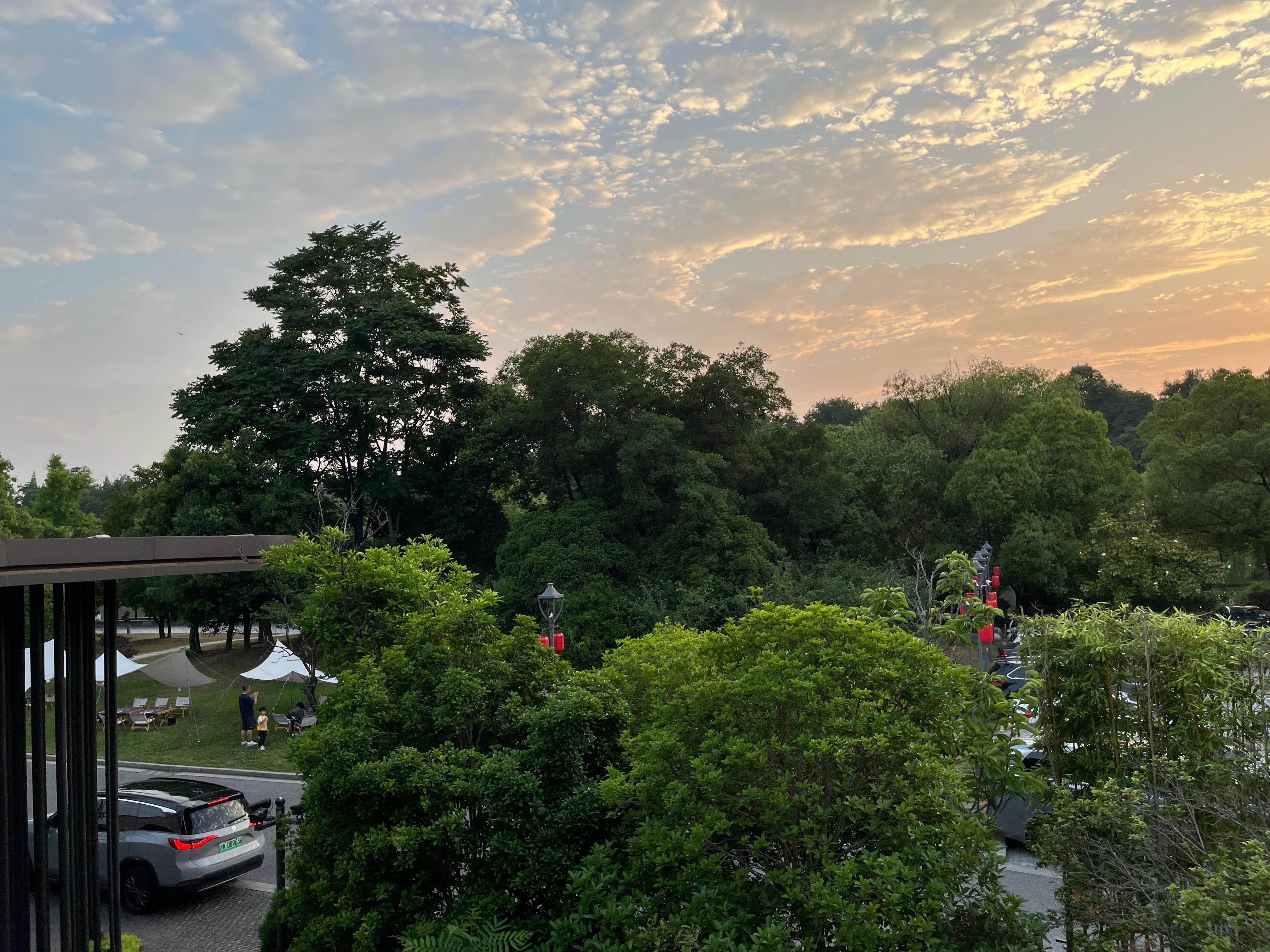 Taken from the balcony of our room on the hotel entrance 