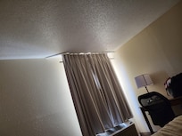 Blackout curtains let a lot of light in.