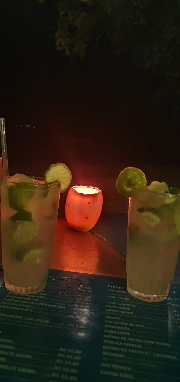 Ganhamos a caipirinha na noite que chegamos 