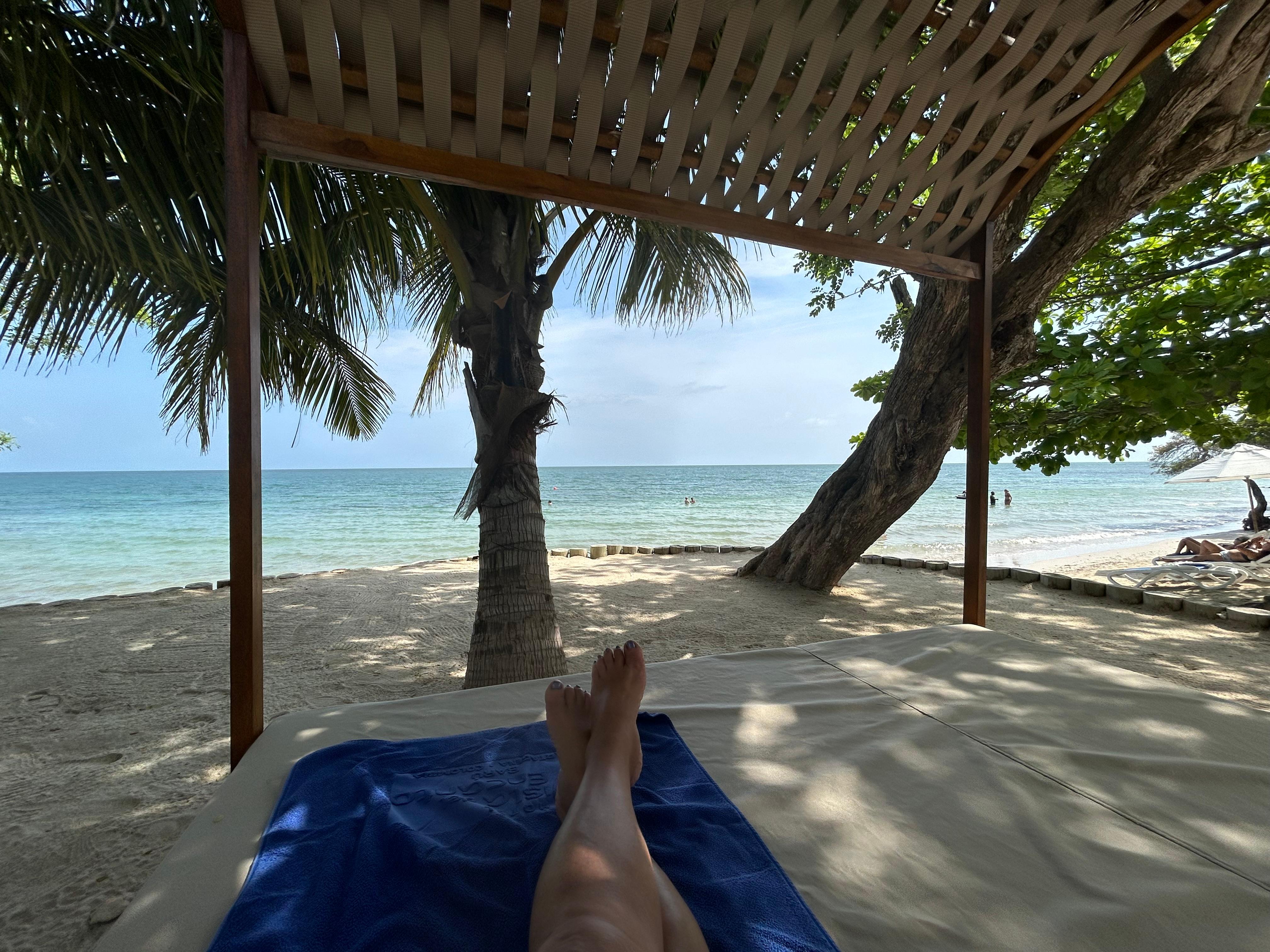 Chilling under the palm tree!🏝️