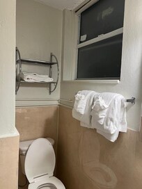 Toilet beside shower