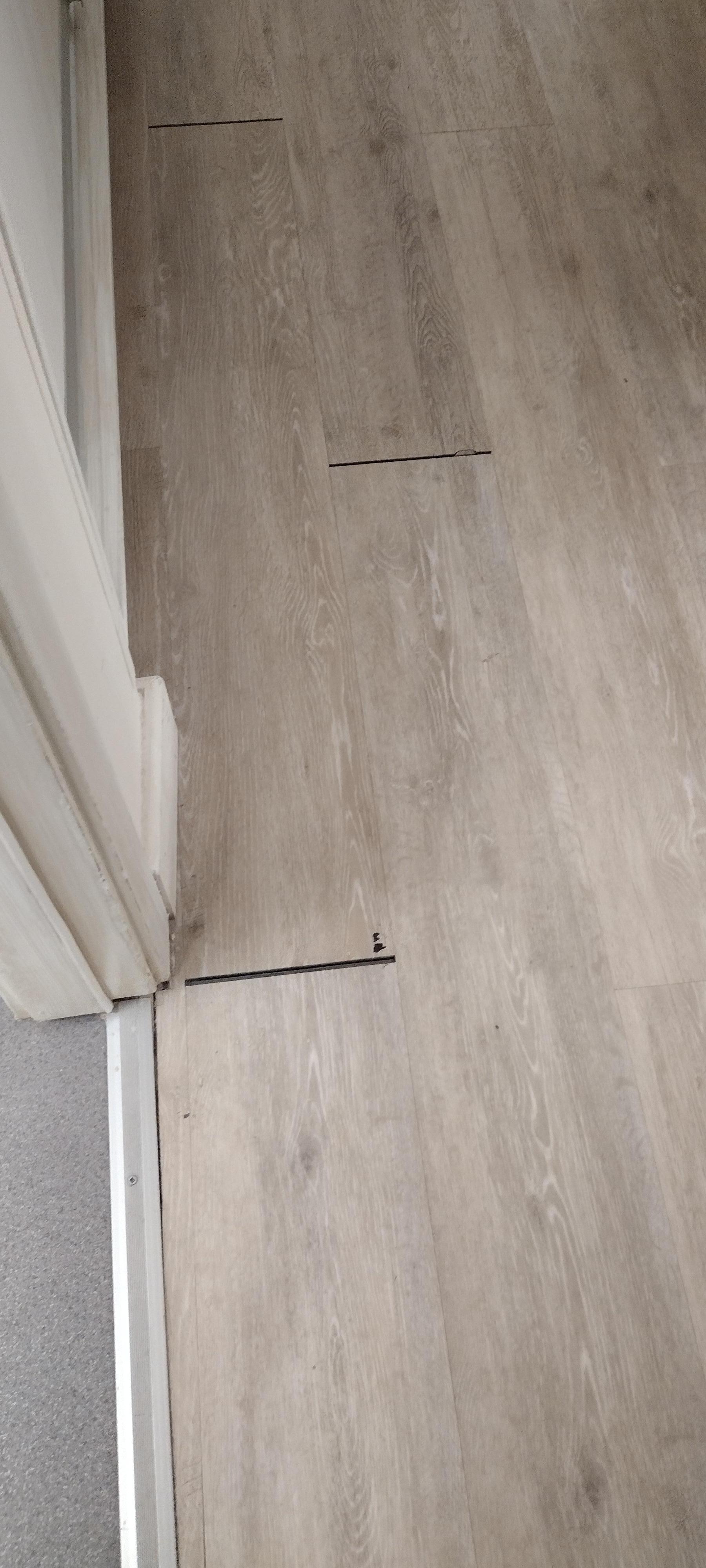 gaps in the plank flooring