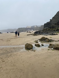 Beach below