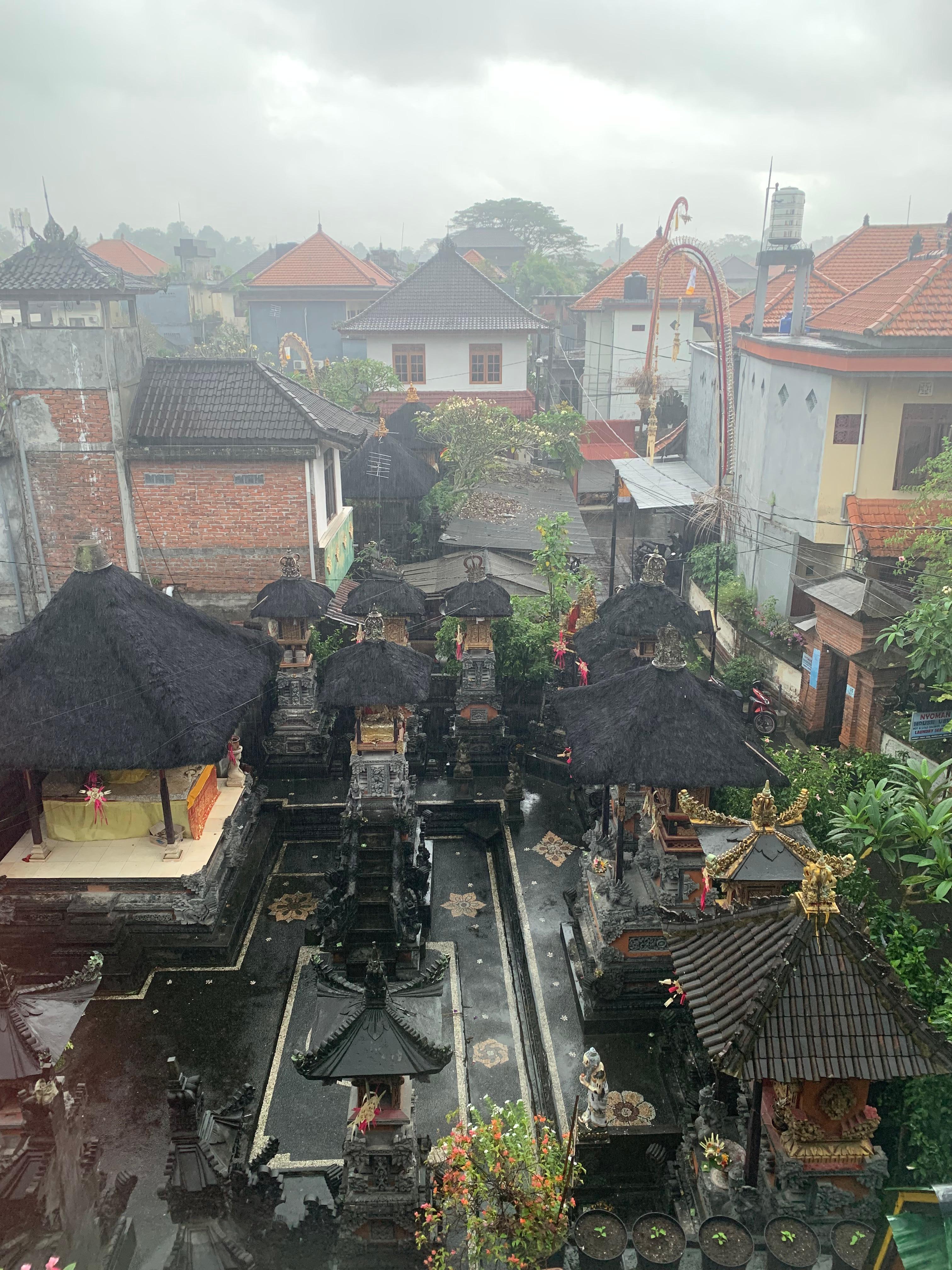 View from my room overlooking the hotels family temple