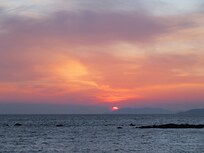 ホテル近辺から見た夕日
