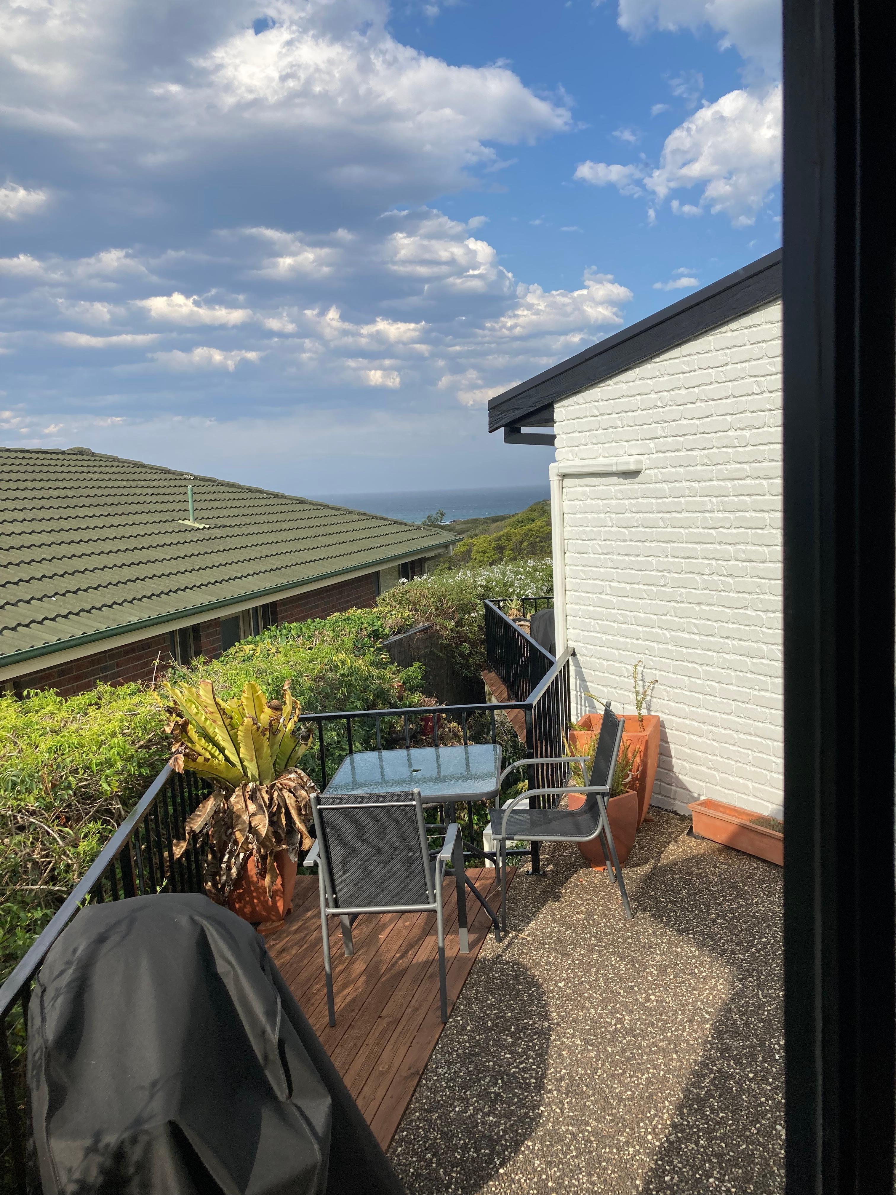 Private patio with bbq and outdoor setting