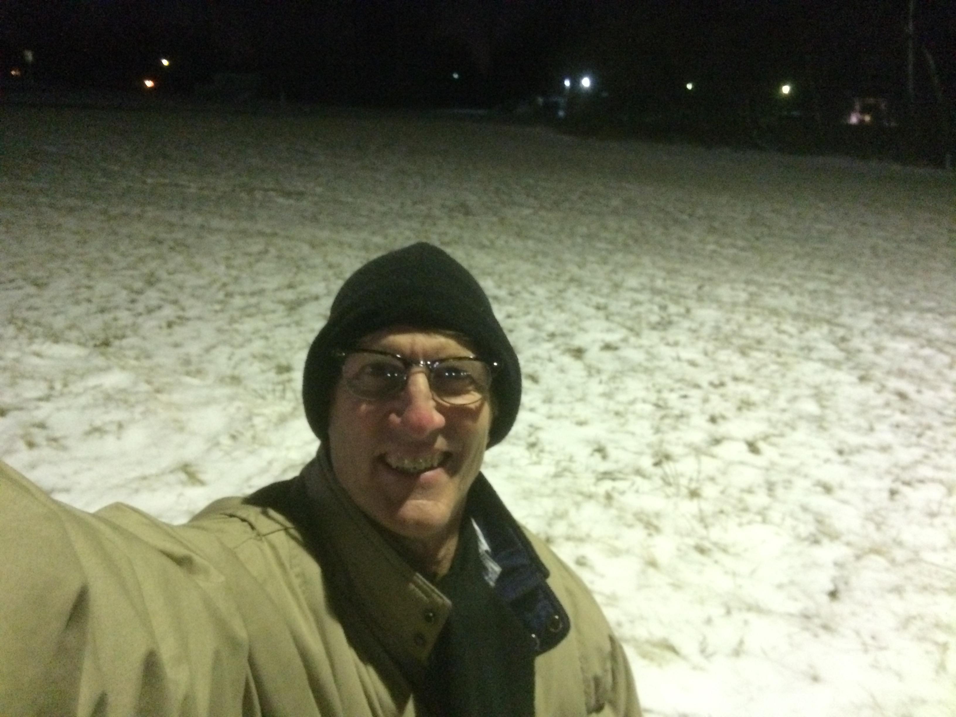 First time to see snow in 10 yrs.