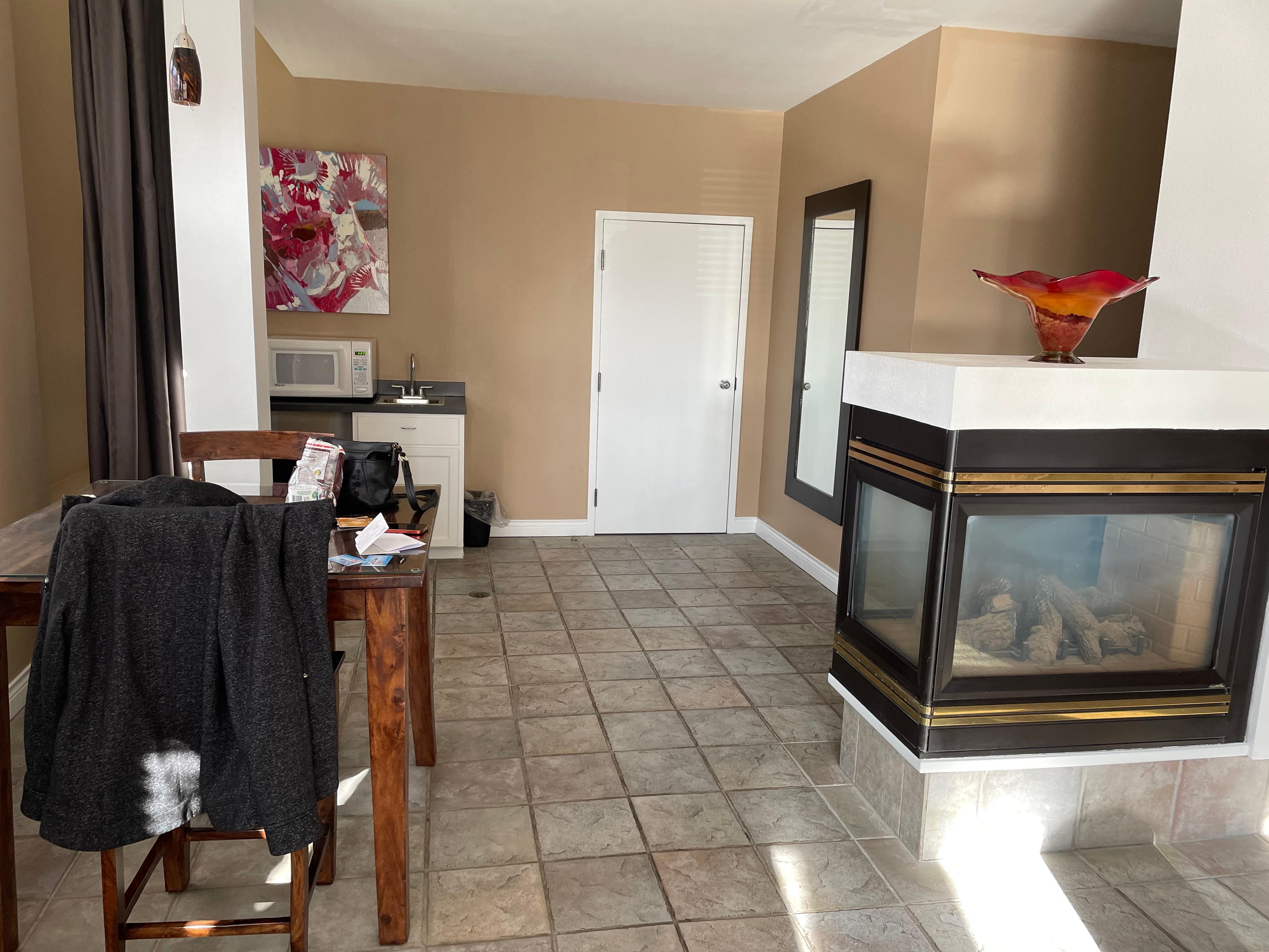 View into the kitchenette area.