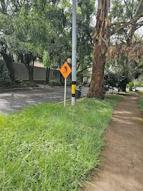 walking along the street where the hotel is located
