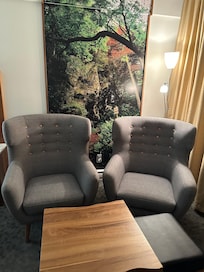 Chairs with picture of park