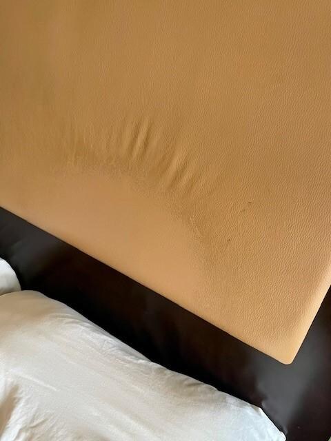 Both headboards were stained